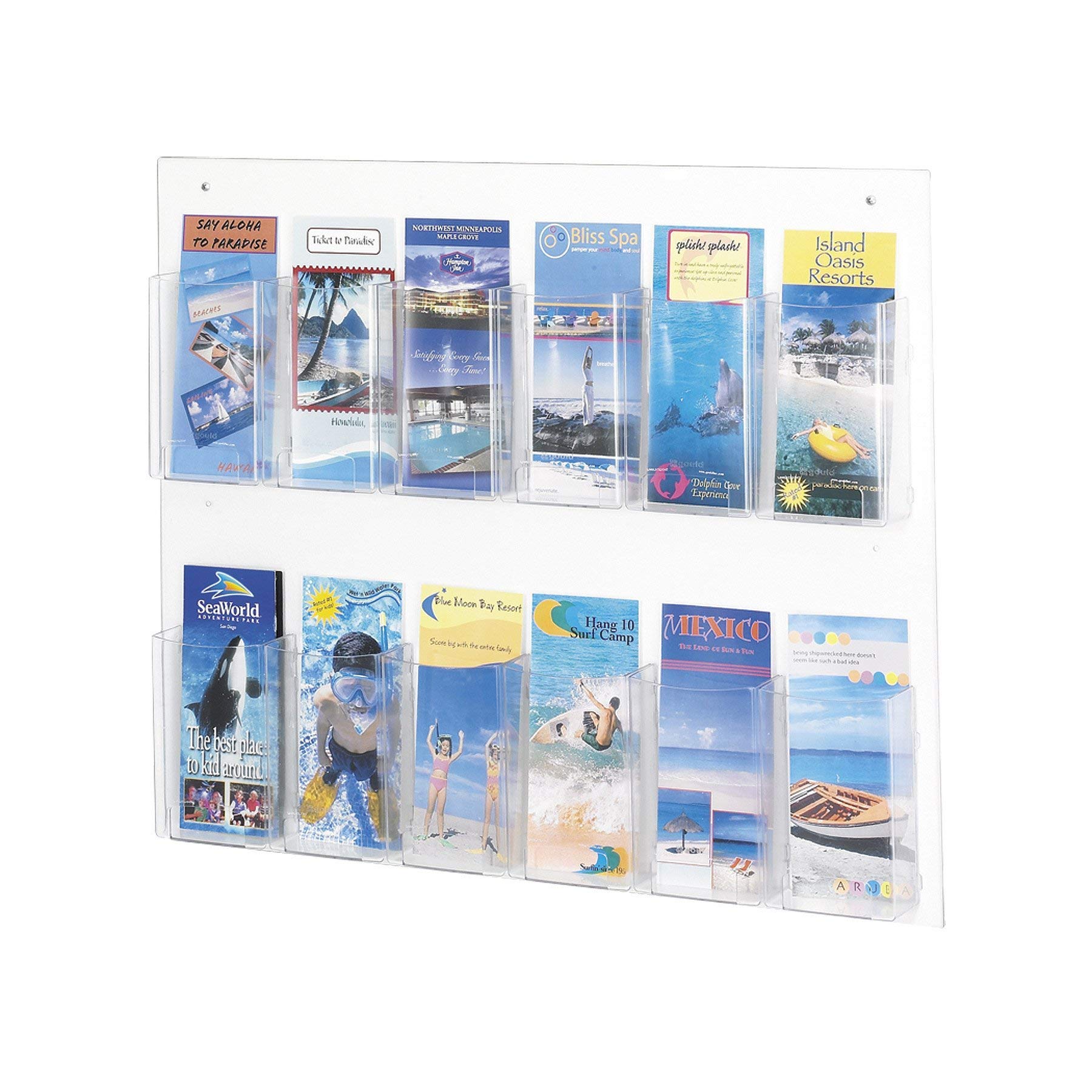 Safco Products 5671CL Clear2c Literature Display, 12 Pamphlet, Clear