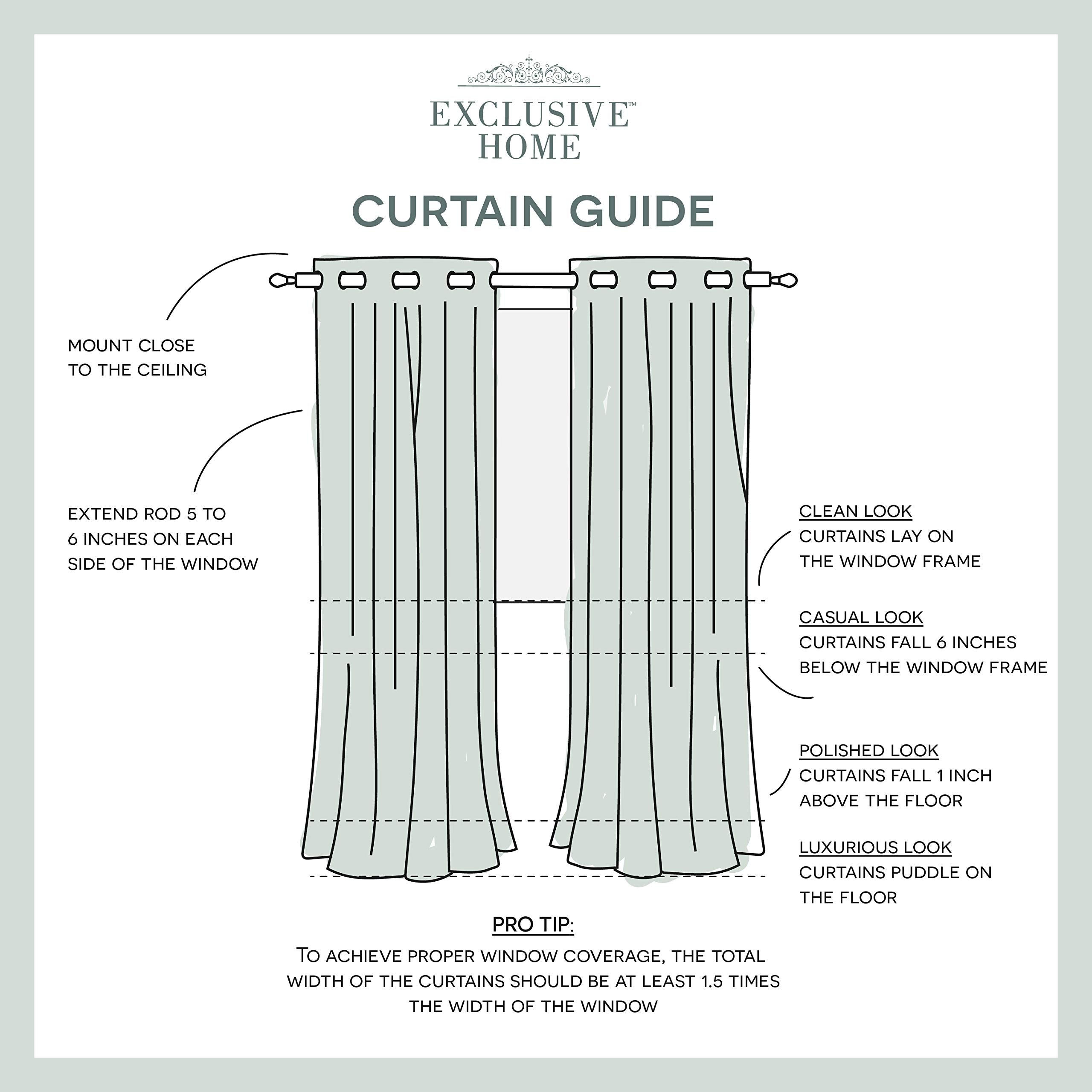 EXCLUSIVE HOME Kochi Light Filtering Linen Blend Grommet Top Curtain Panel Pair, 54"x108", Dove Grey