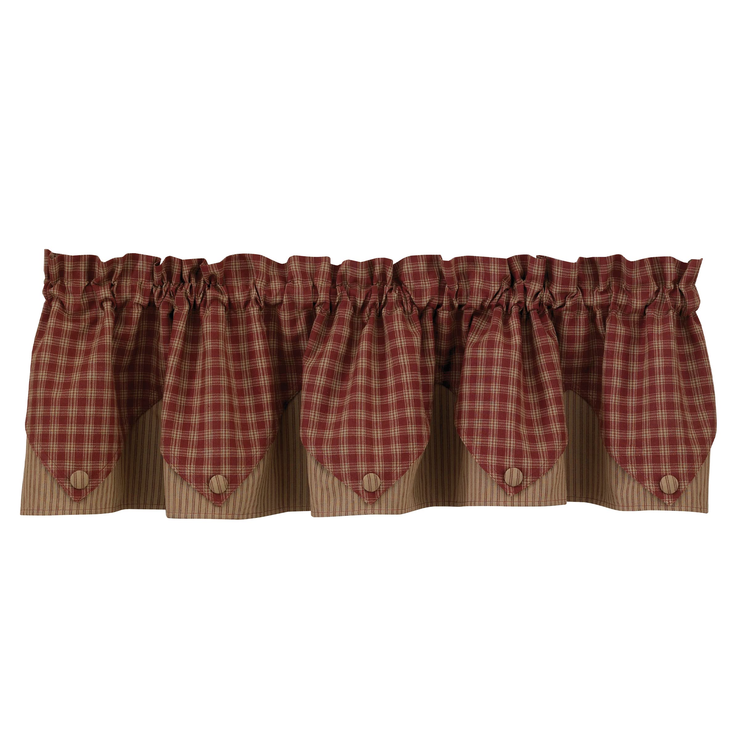 Sturbridge Lined Point Valance - Wine (72" wide x 15" long)