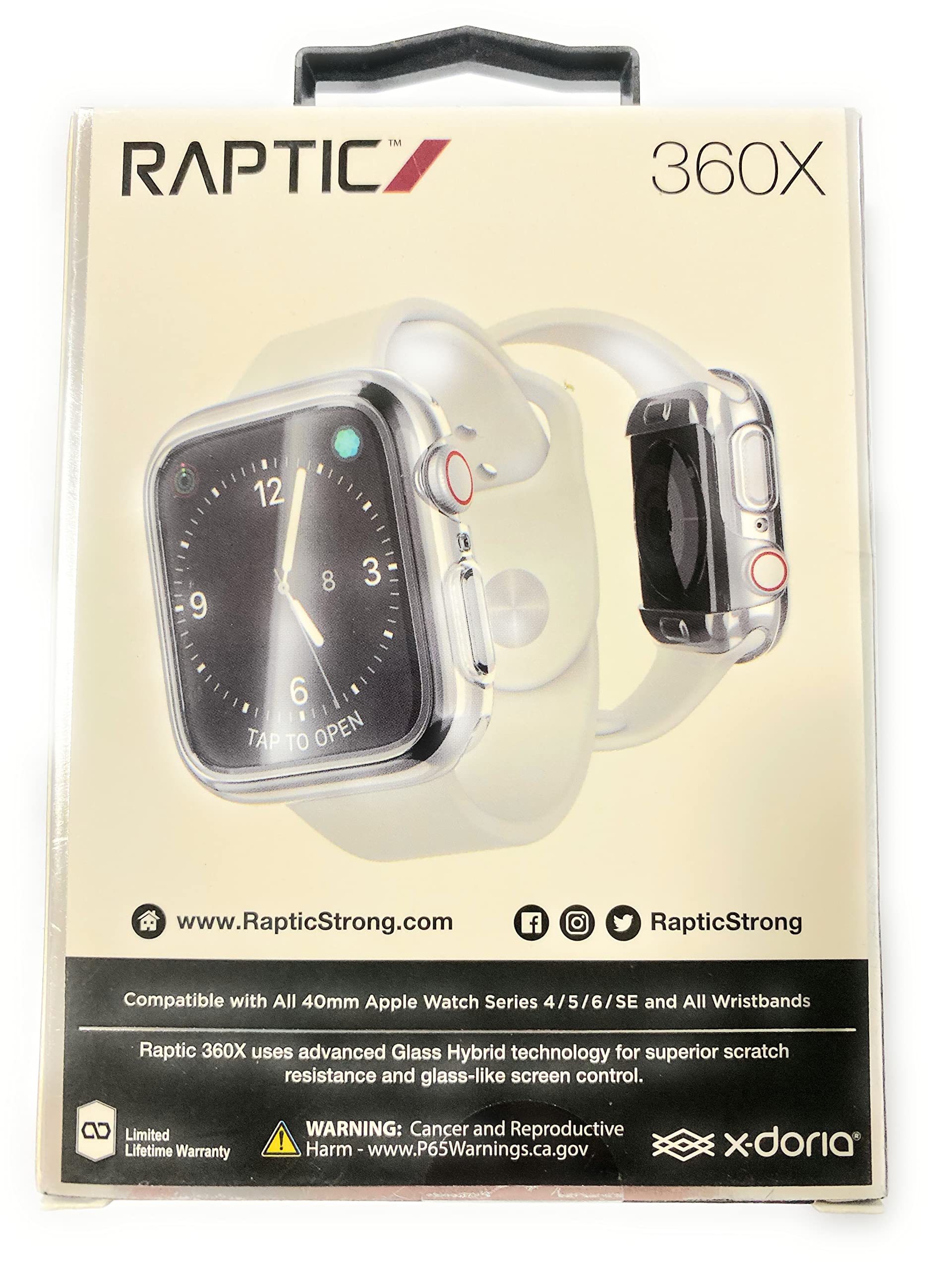 Raptic 360x Apple Watch Screen Protection Rubber Bumper Shock Absorber (40mm)