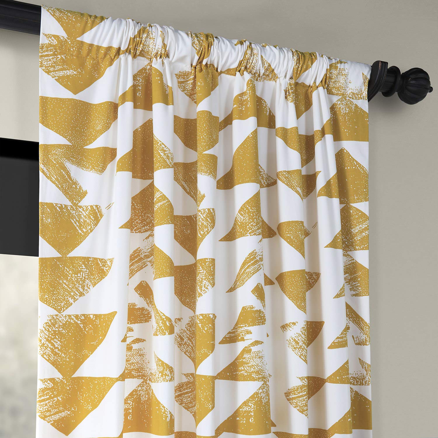 HPD Half Price Drapes Printed Cotton Twill Curtains For Room Décor 50 X 96 (1 Panel), PRTW-D35-96, Triad Gold