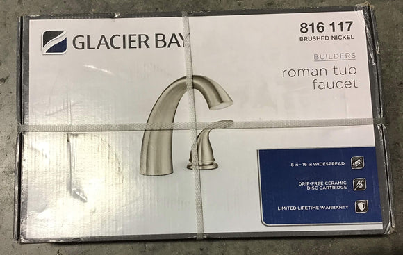 Glacier Bay 461-3004 Builders 2-Handle Deck-Mount Roman Tub Faucet in Brushed Nickel