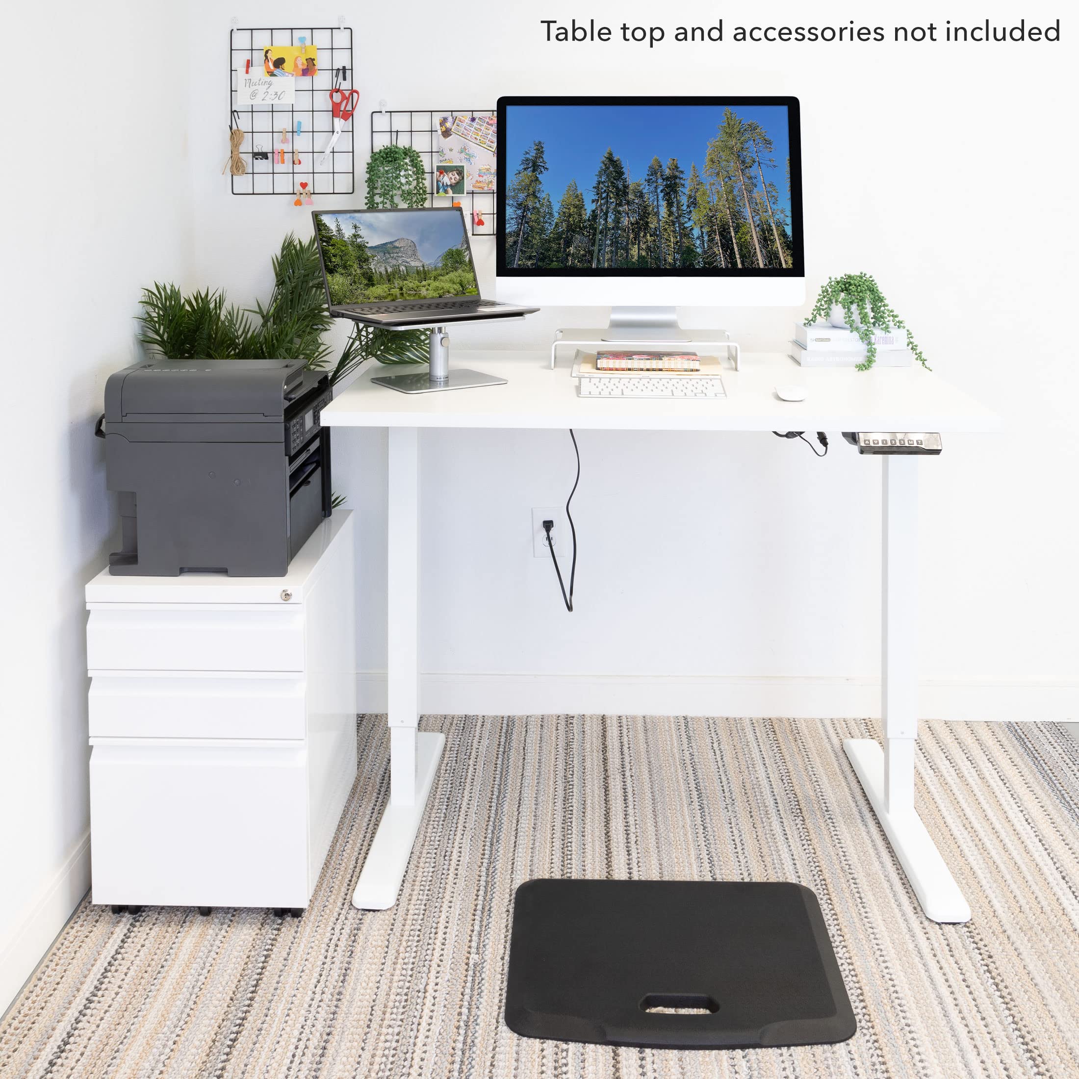 Mount-It! Electric Standing Desk Frame | Height Adjustable Motorized Sit Stand Desk Base with Controller | Single Motor Stand Up Ergonomic Workstation | Steel Legs | White