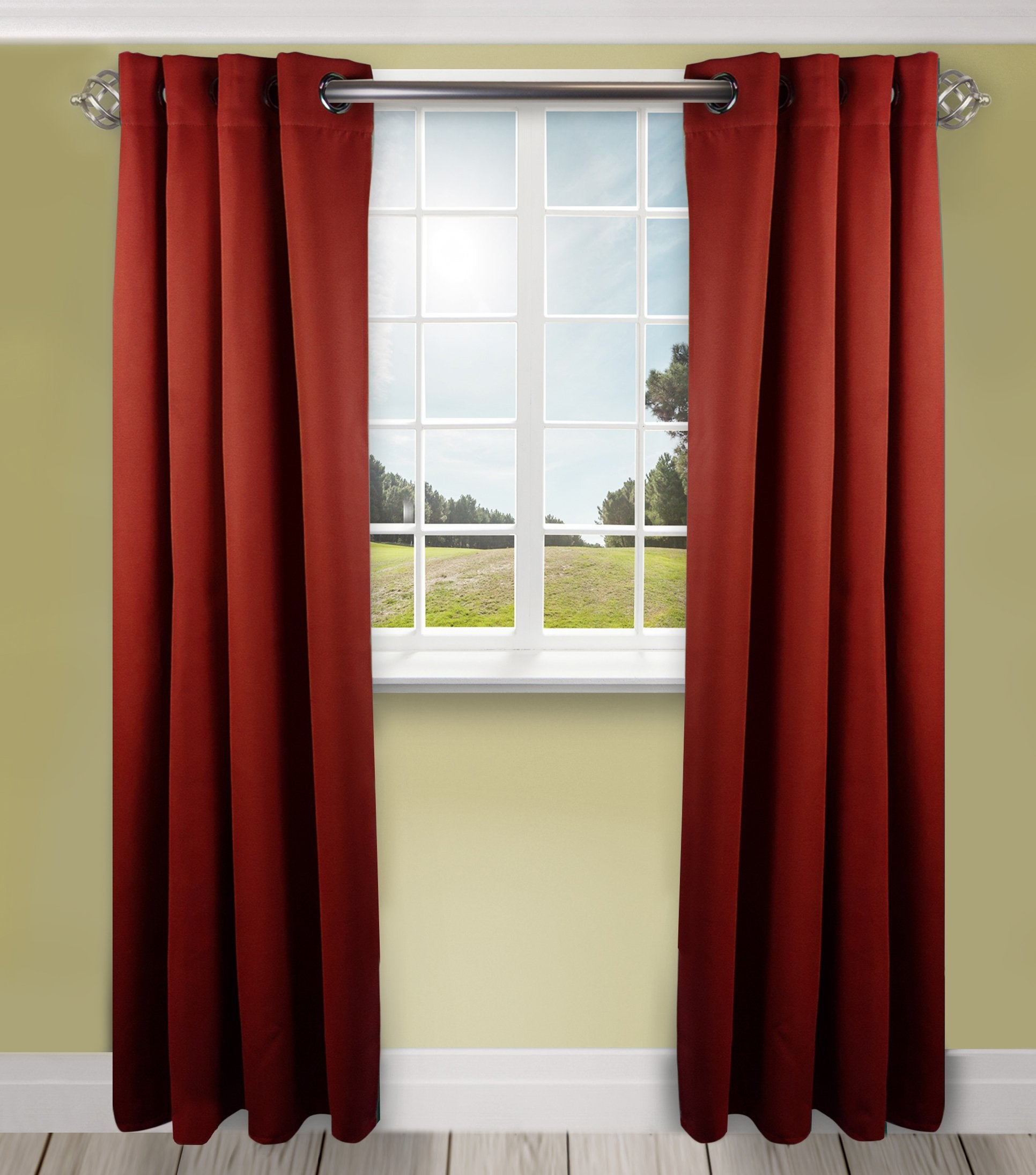 Rod Desyne Window Thermal Isulated Blackout Curtain with Metal Grommet, 52" x 84", Red - 1 Panel