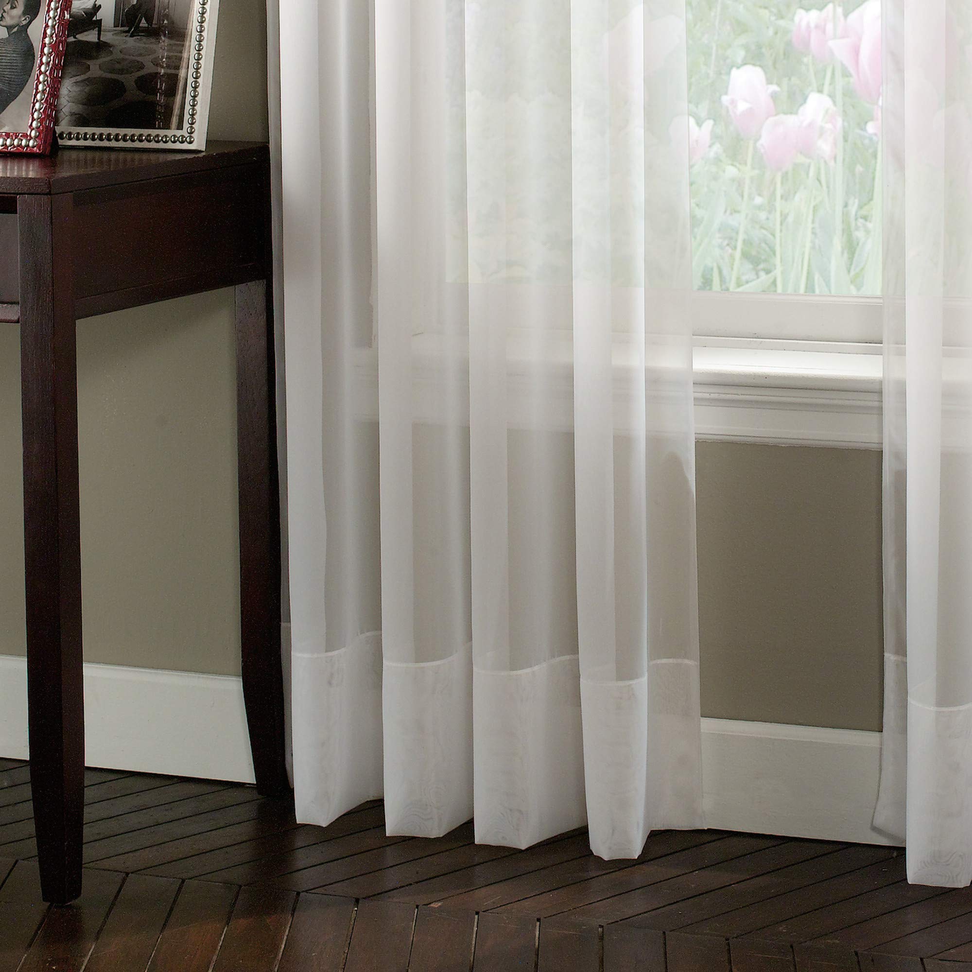 Curtainworks Soho Voile Curtain Panel, 59 in x 108 in, Winter White