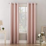 Sun Zero Riley Kids Bedroom Blackout Grommet Curtain Panel, 40" x 63", Blush Pink