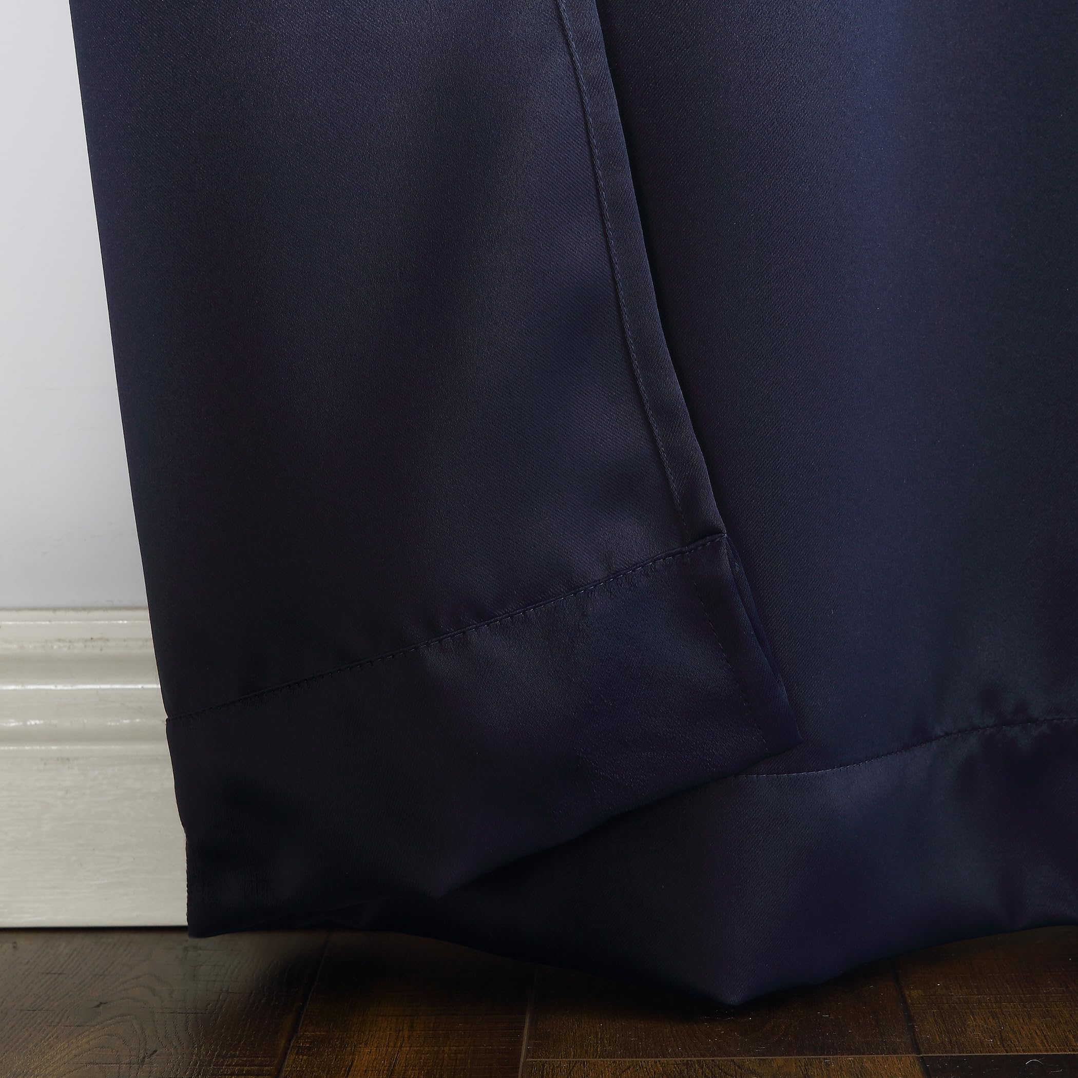Sun Zero Easton Energy Saving Blackout Grommet Curtain Panel, 84.00" x 40.00", Navy Blue