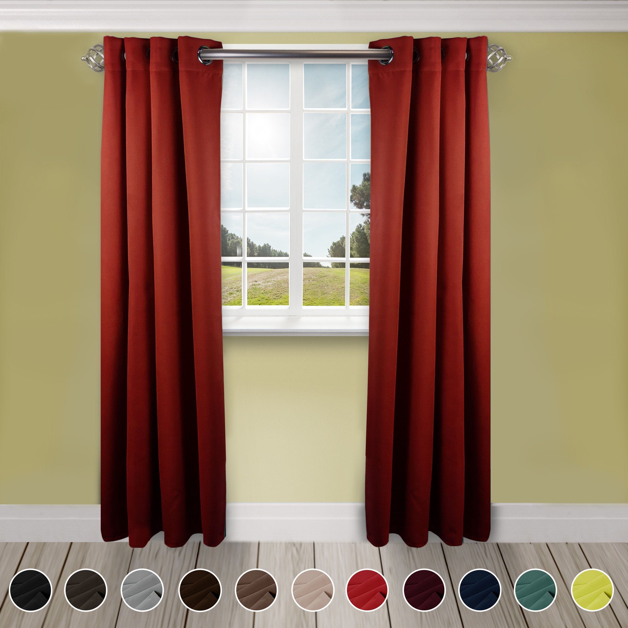 Rod Desyne Window Thermal Isulated Blackout Curtain with Metal Grommet, 52" x 84", Red - 1 Panel