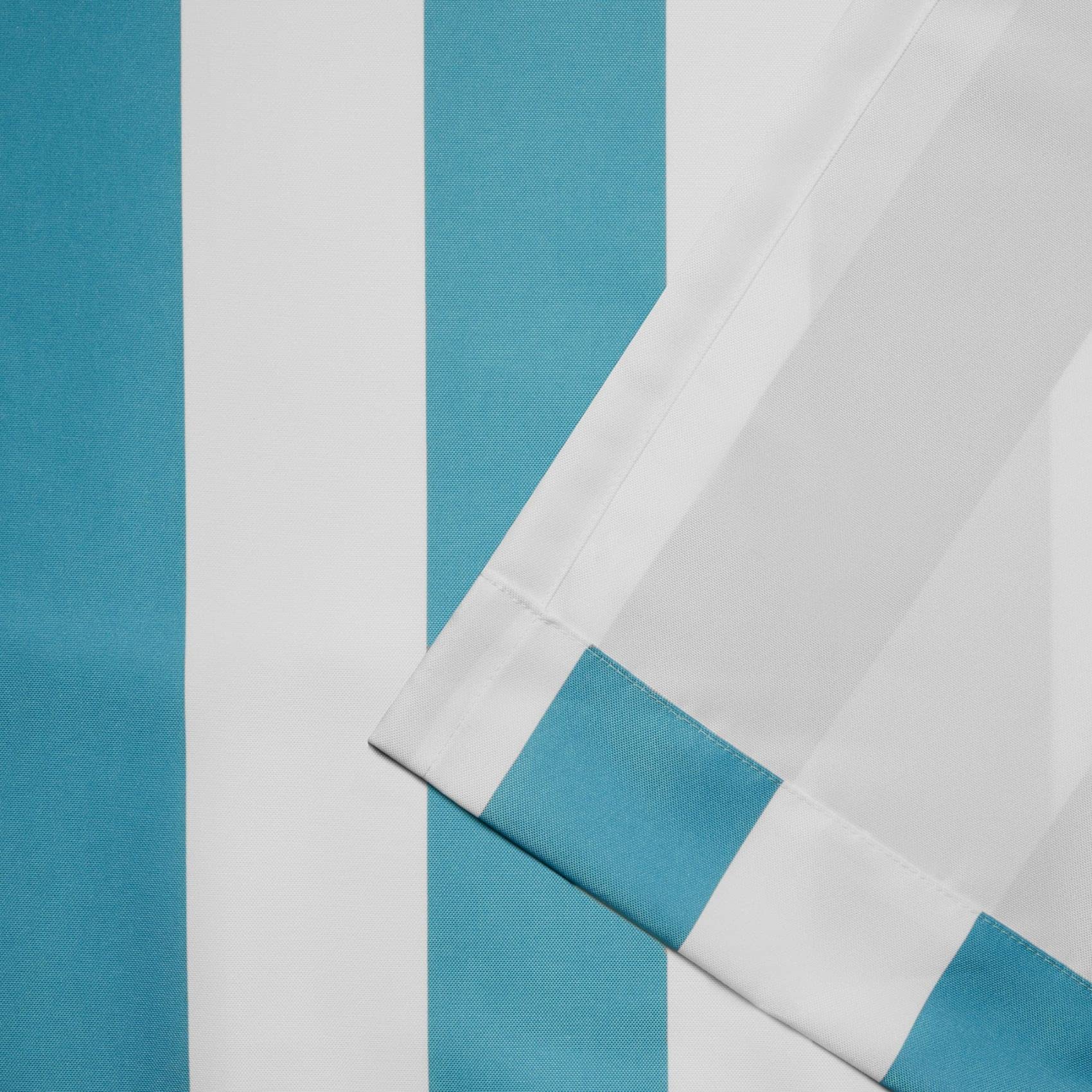 Exclusive Home Canopy Stripe Indoor/Outdoor Grommet Top Curtain Panel, 54"x108", Teal / White, Set of 2