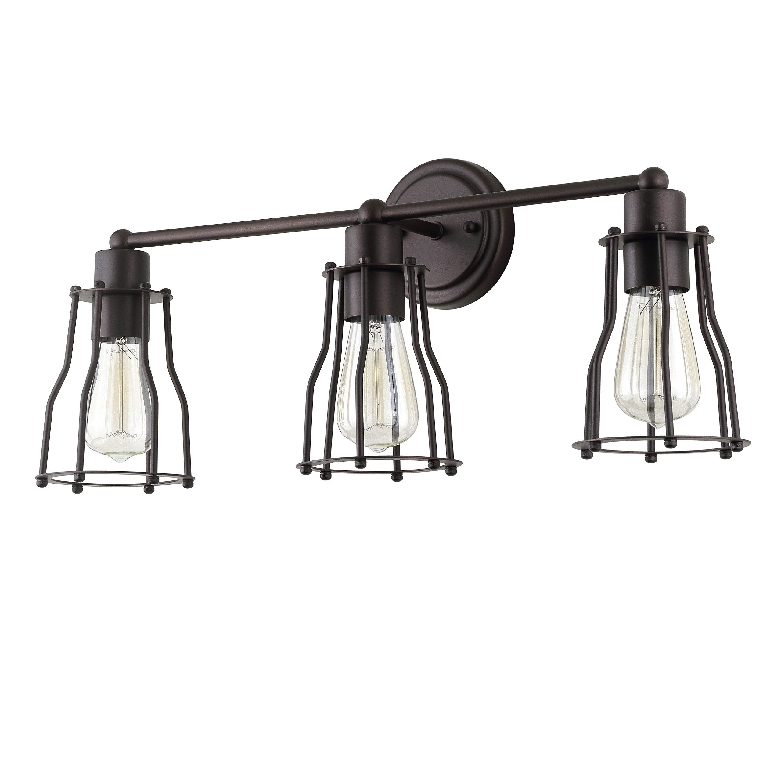 JONATHAN Y JYL7421A Florence 24" 3-light Metal Industrial Vanity Light Contemporary Reversible 2200K EDISON 25W Bulbs Included for Bathroom Hallway Living Room Bedroom Mirror, Oil Rubbed Bronze