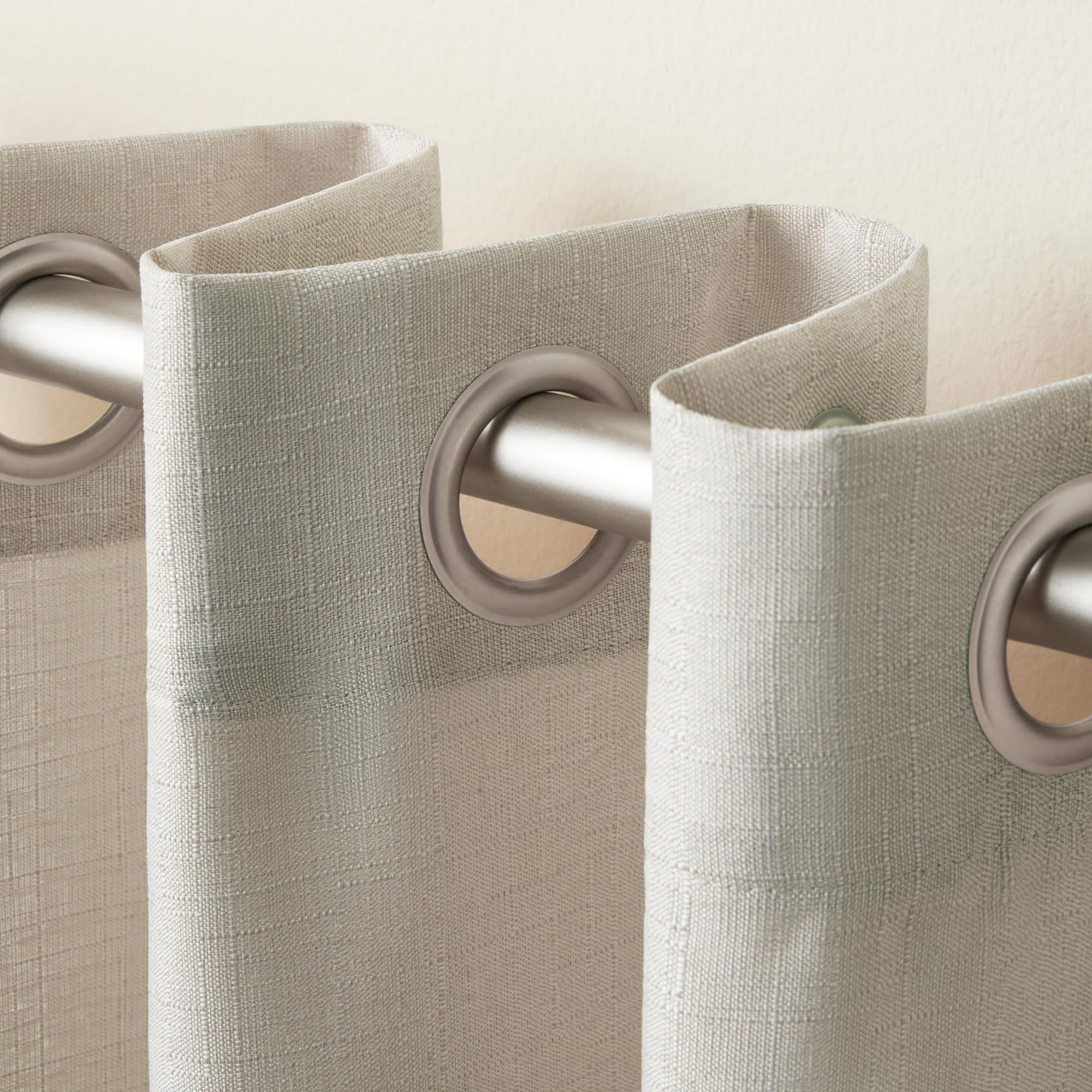 Exclusive Home Loha Linen Grommet Top Curtain Panel Pair, 54"x84", Natural