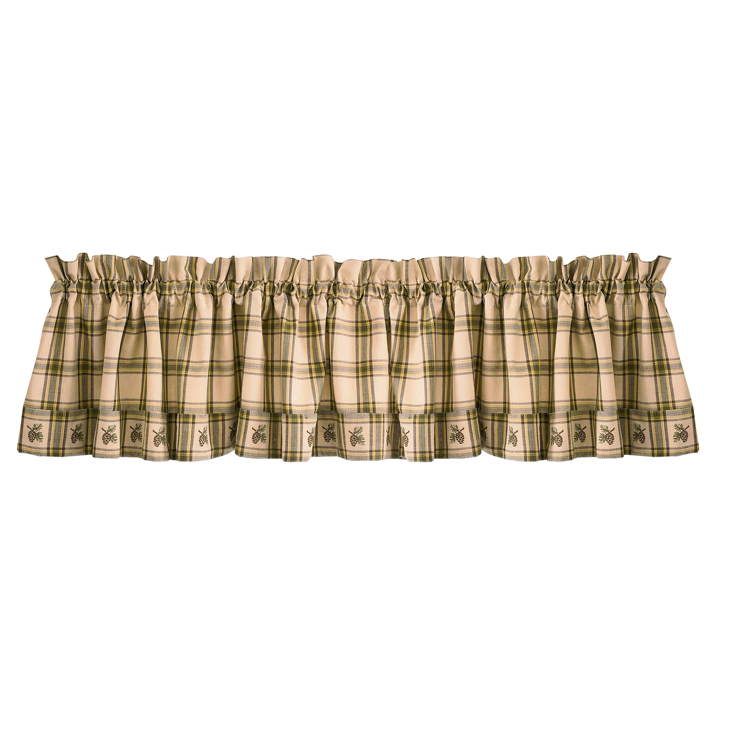 Park Designs Farmhouse Kitchen Valances for Windows - Plaid Pine Lodge | Fall Decor Window Valance Curtains | Plaid Curtain Valances for Windows | Boho Living Rooms & Bathrooms | 72" x 14"
