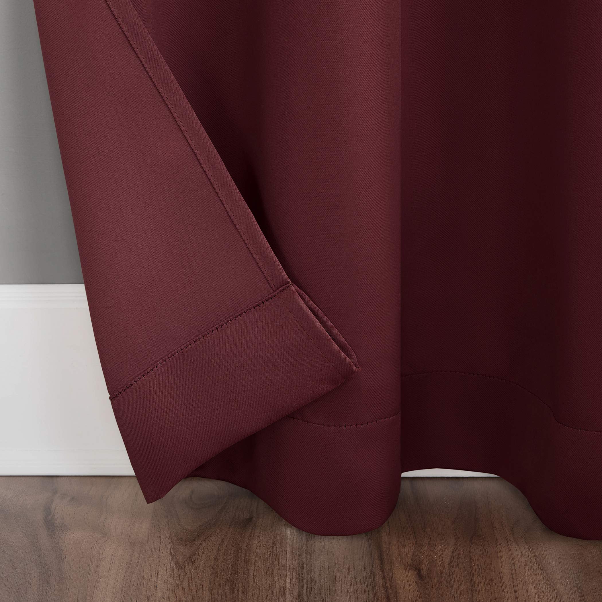 Sun Zero Easton Energy Saving Blackout Grommet Curtain Panel, 40" x 84", Wine Red