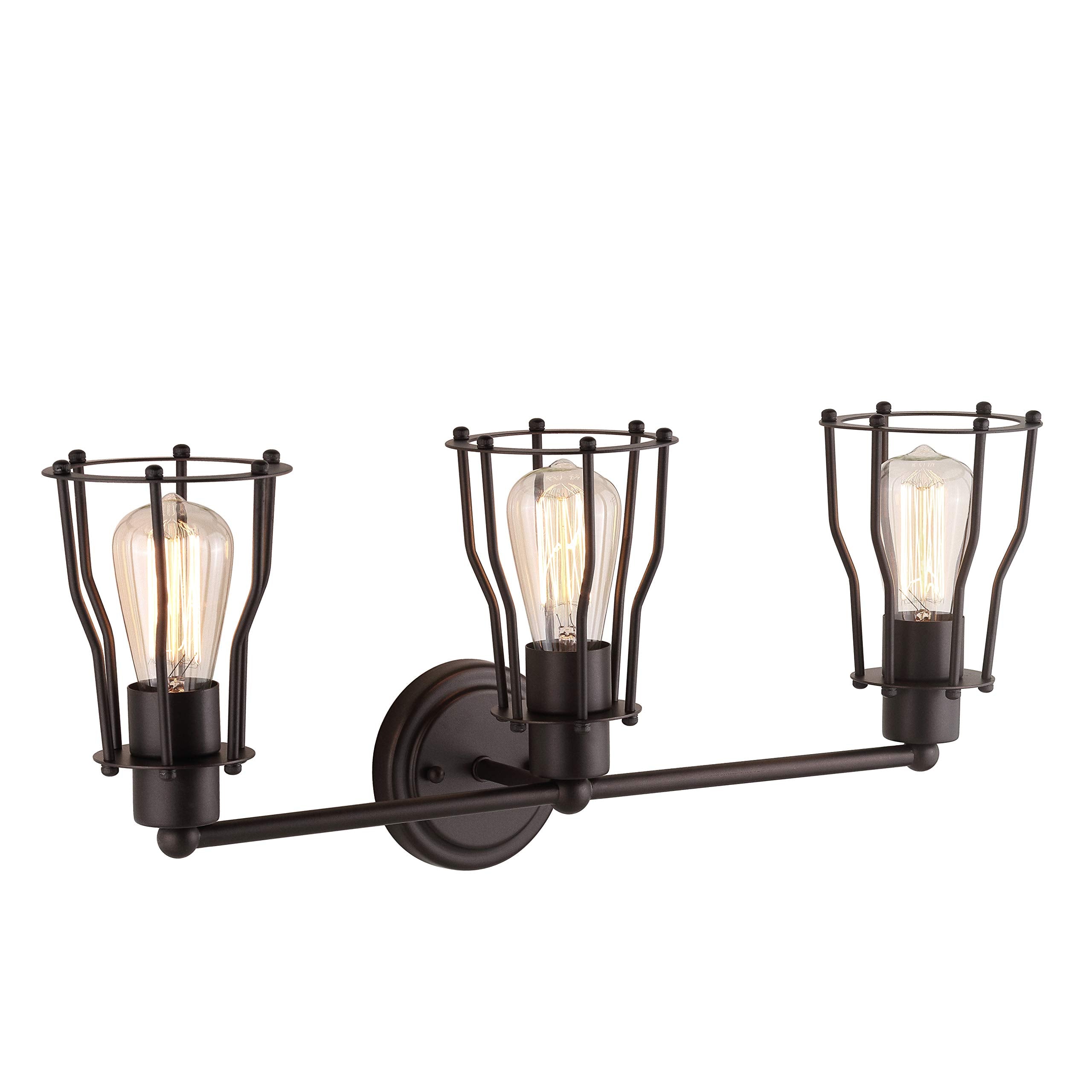 JONATHAN Y JYL7421A Florence 24" 3-light Metal Industrial Vanity Light Contemporary Reversible 2200K EDISON 25W Bulbs Included for Bathroom Hallway Living Room Bedroom Mirror, Oil Rubbed Bronze