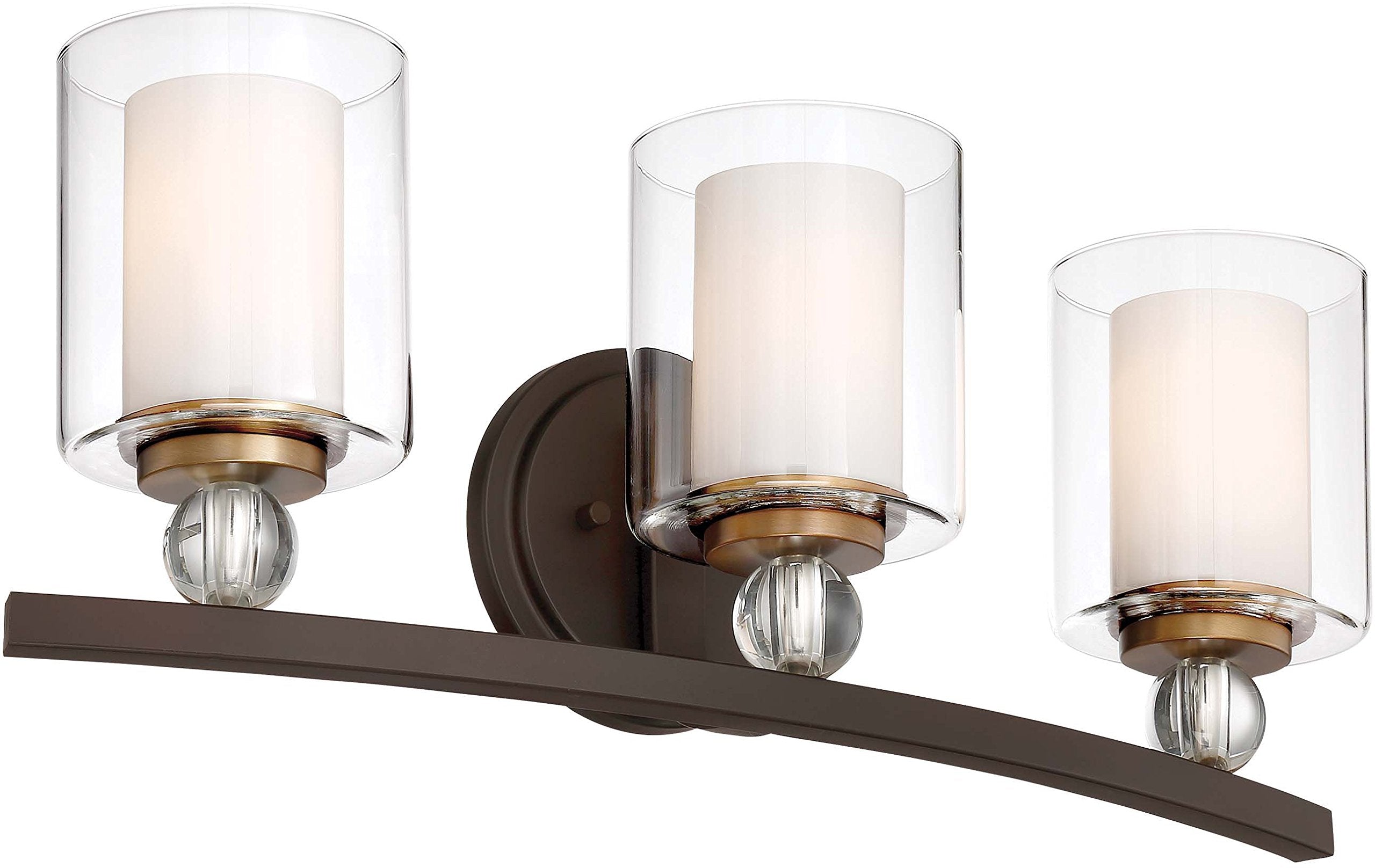 Minka Lavery Wall Light Fixtures 3073-416 Studio 5 Bath Vanity Lighting, 3-Light 300 Watts, Painted Bronze