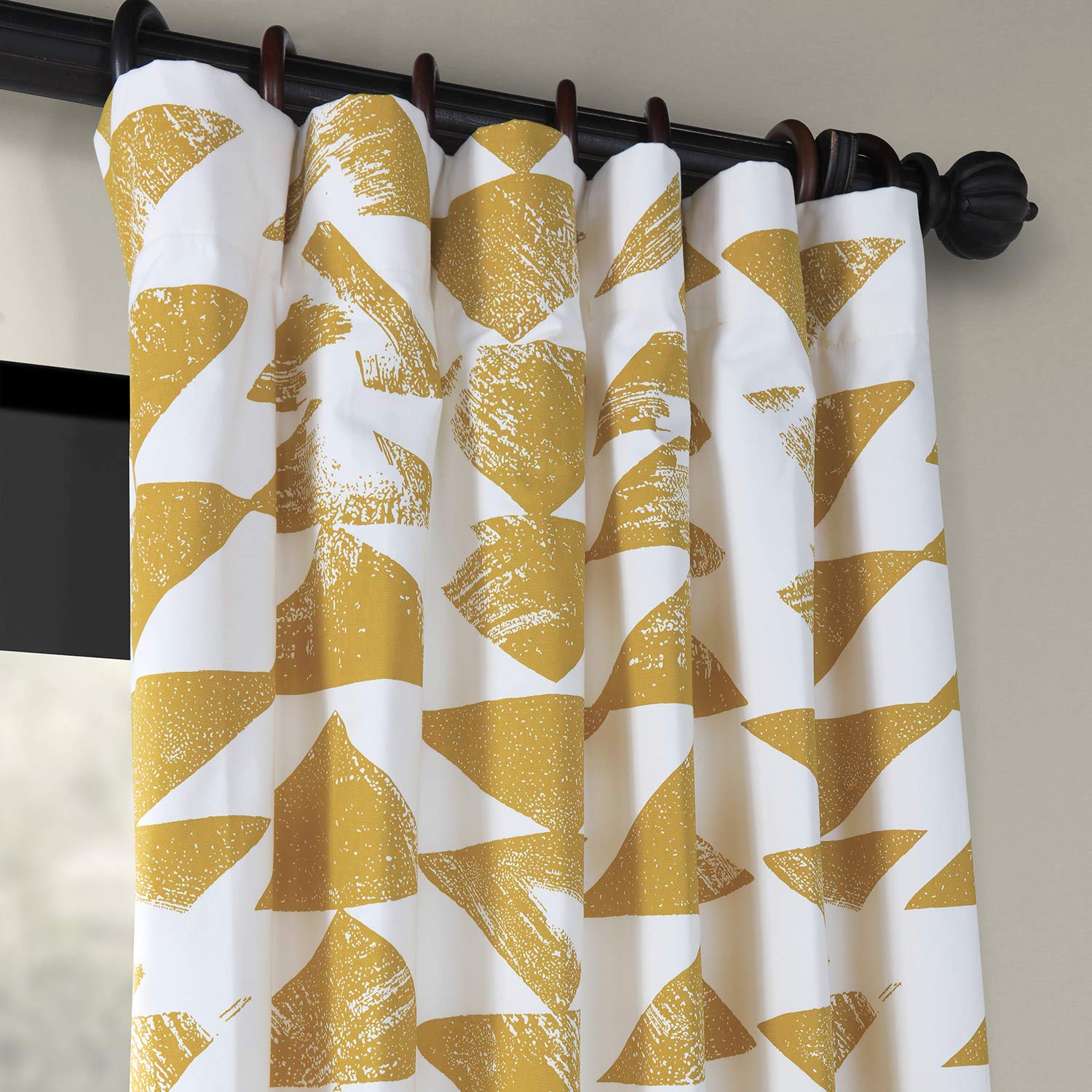 HPD Half Price Drapes Printed Cotton Twill Curtains For Room Décor 50 X 96 (1 Panel), PRTW-D35-96, Triad Gold