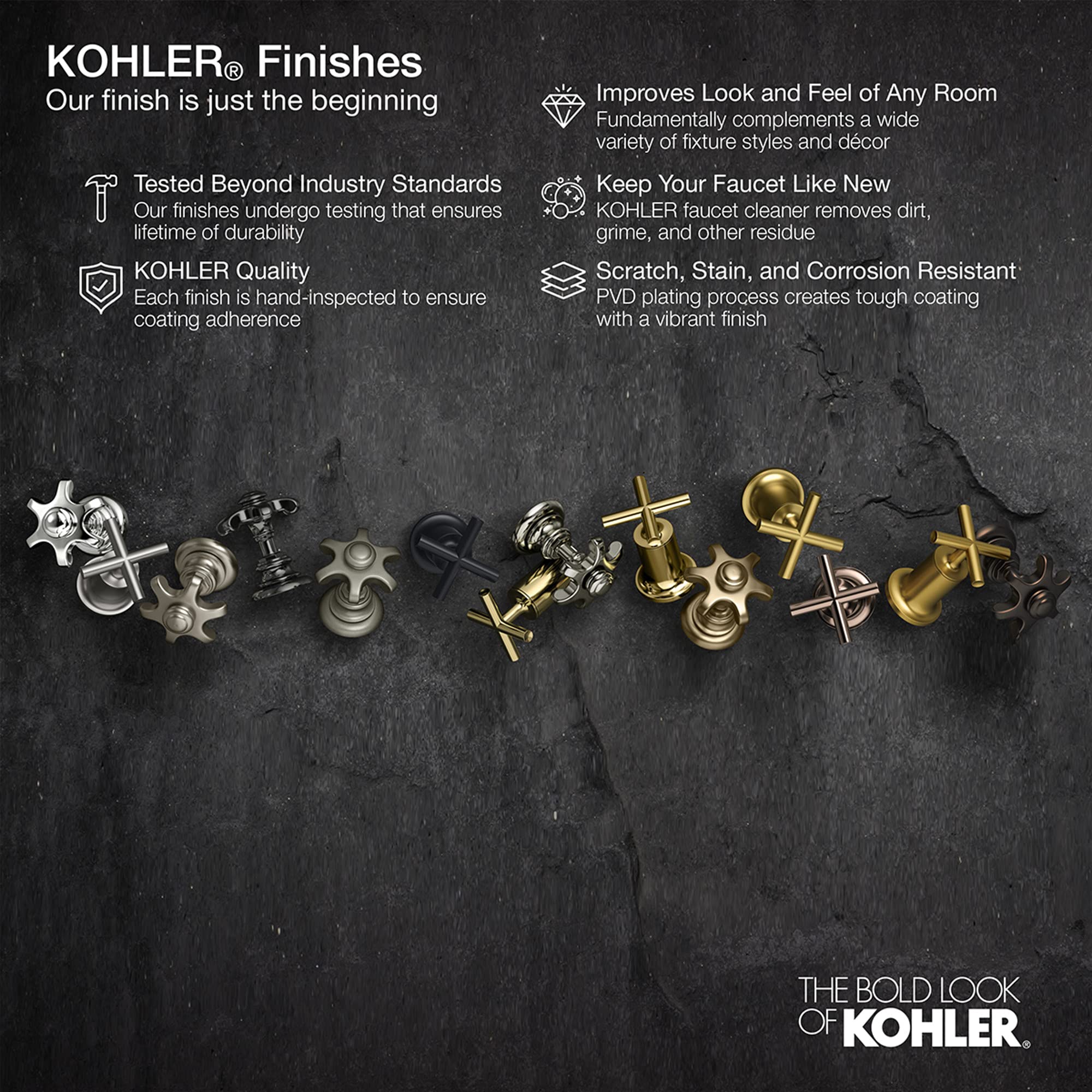 Kohler 98348-2MB Awaken Plumbing Fixtures, Vibrant Brushed Moderne Brass