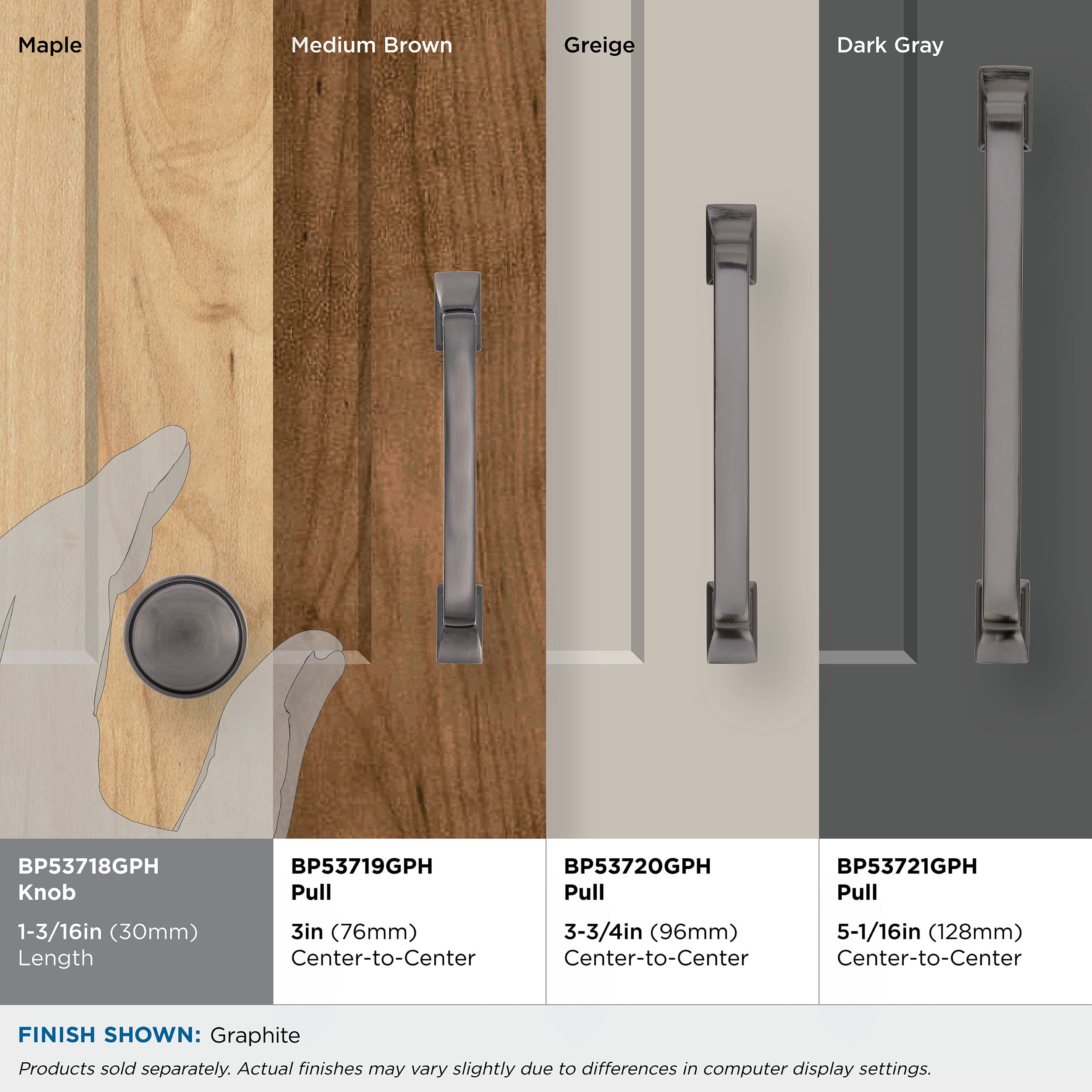 Amerock | Cabinet Knob | Graphite | 1-3/16 inch (30 mm) Diameter | Westerly | 1 Pack | Drawer Knob | Cabinet Hardware