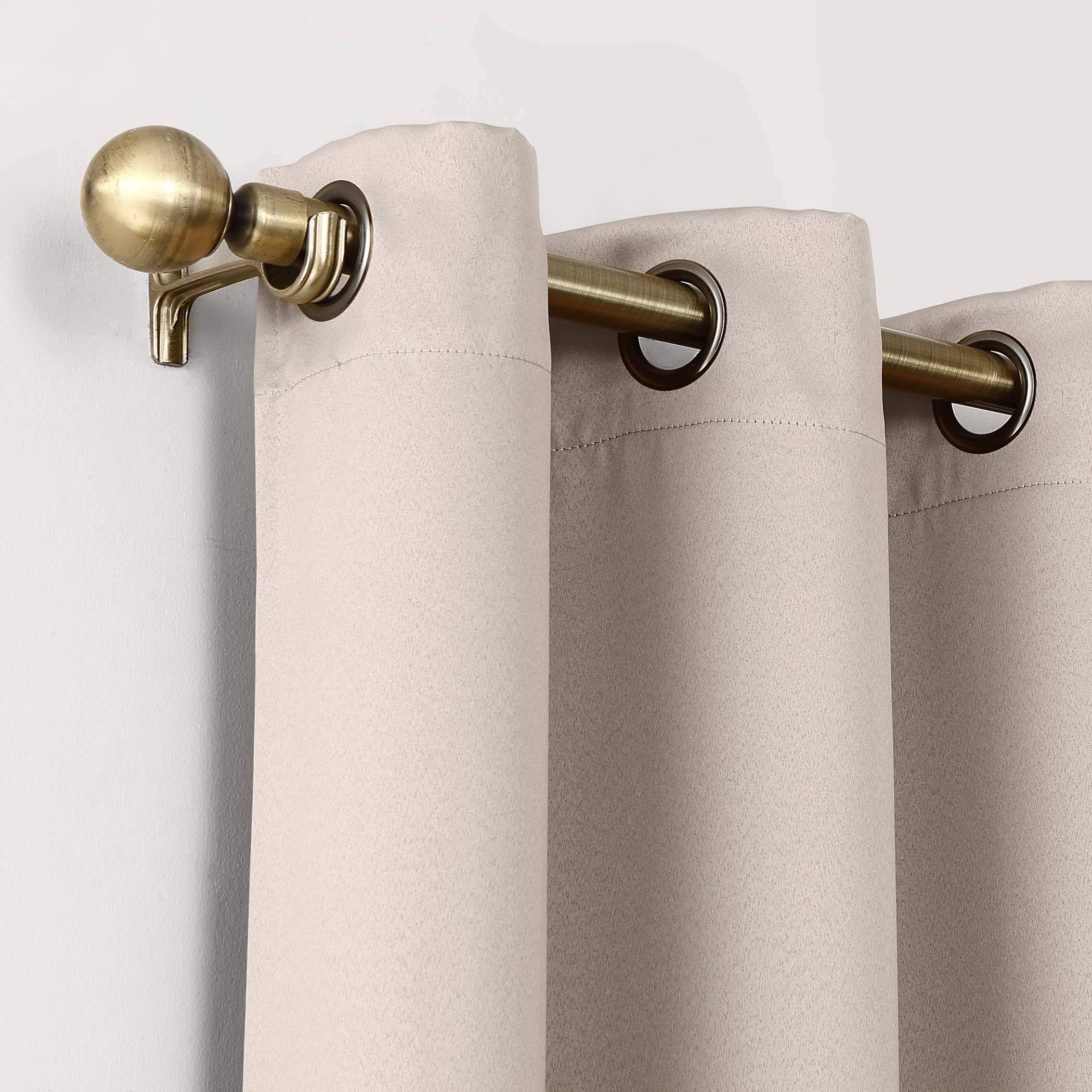 Sun Zero Nordic Theater Grade Extreme 100% Blackout Grommet Curtain Single Panel, 52" x 84", Stone