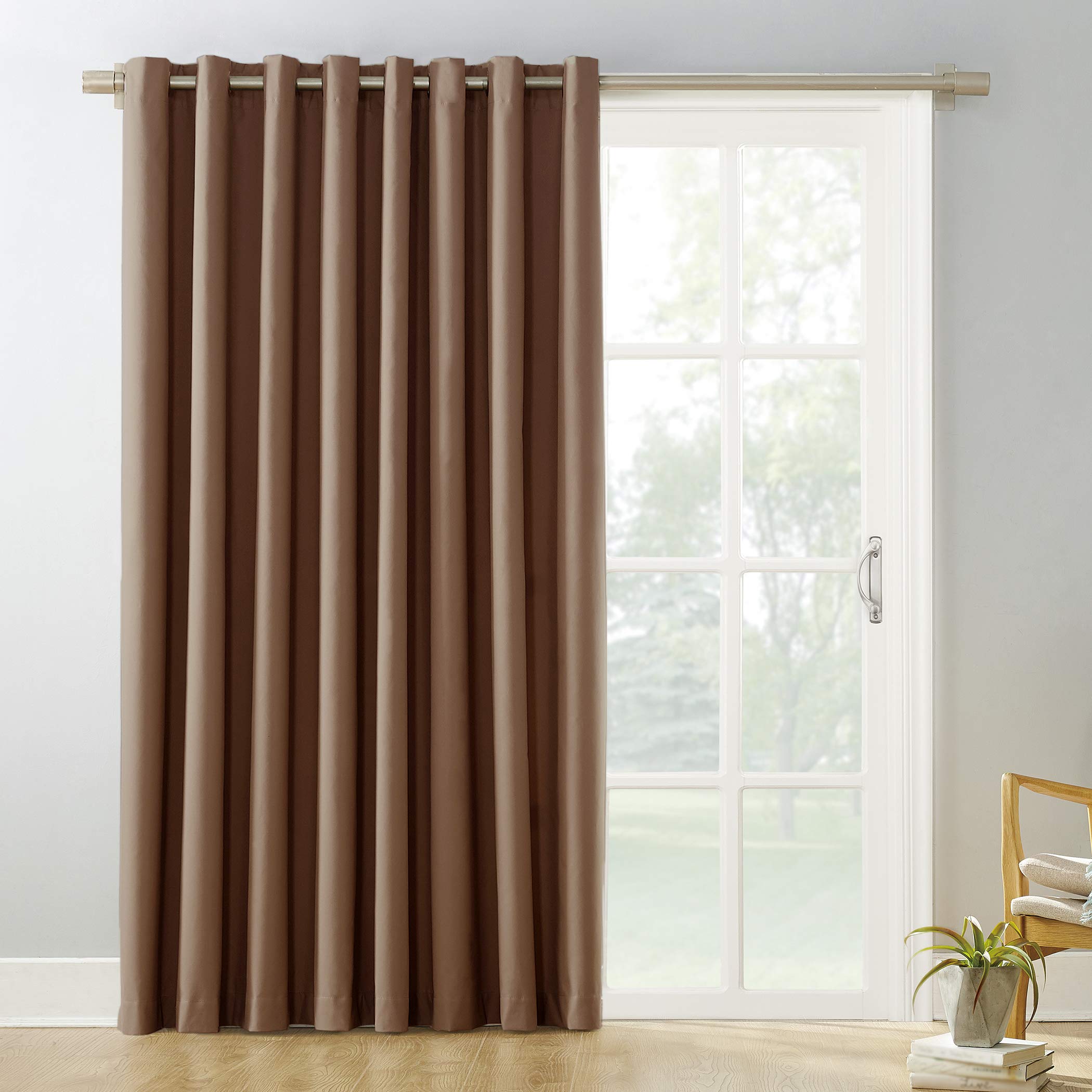 Sun Zero Easton Extra-Wide Blackout Grommet Sliding Patio Door Curtain Panel