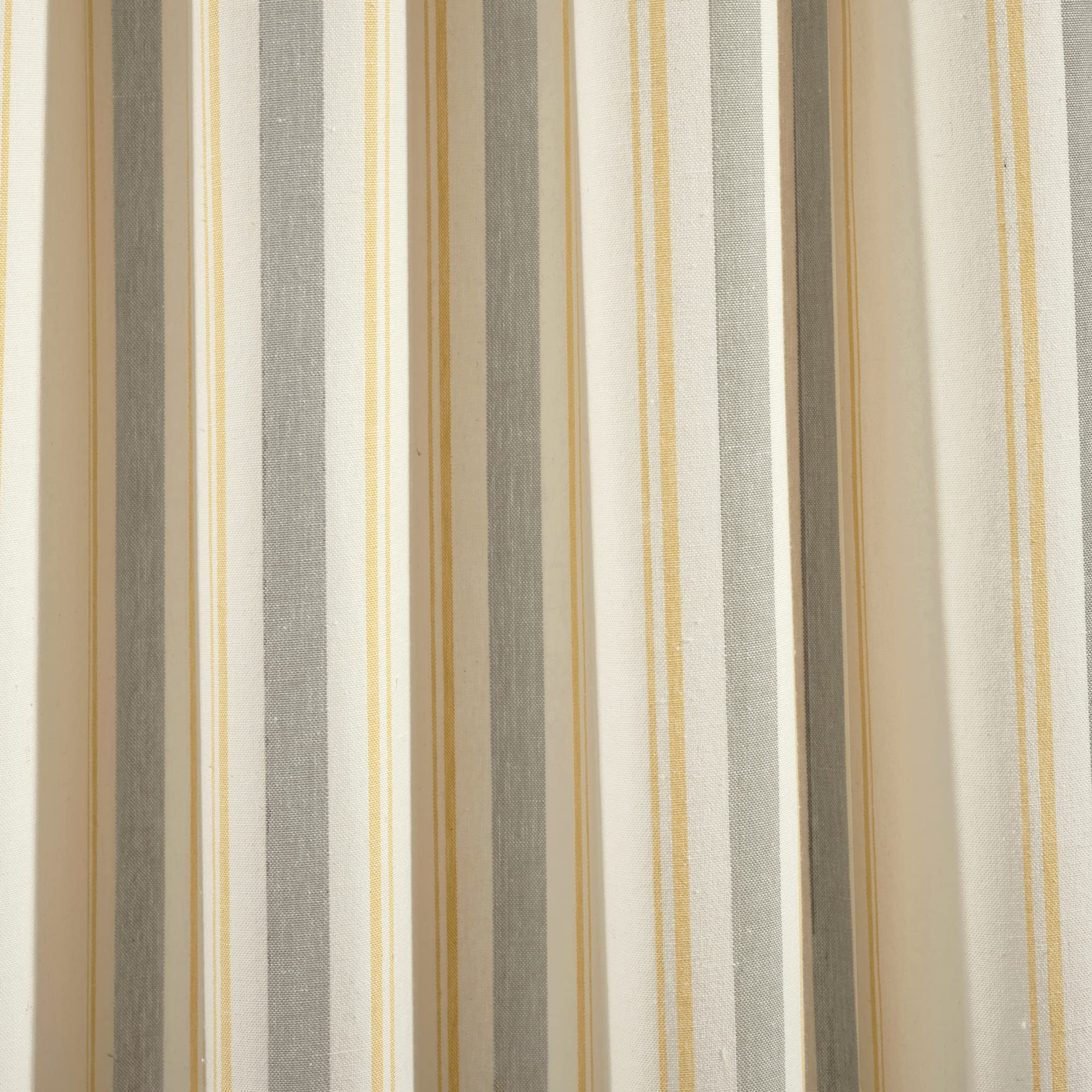 Lush Decor Farmhouse Stripe Yarn Dyed Eco-Friendly Recycled Cotton Window Curtain Panel Pair, 42" W x 95" L, Yellow & Gray - Classic Modern Rustic Charm - Eco Friendly Cotton Fabric