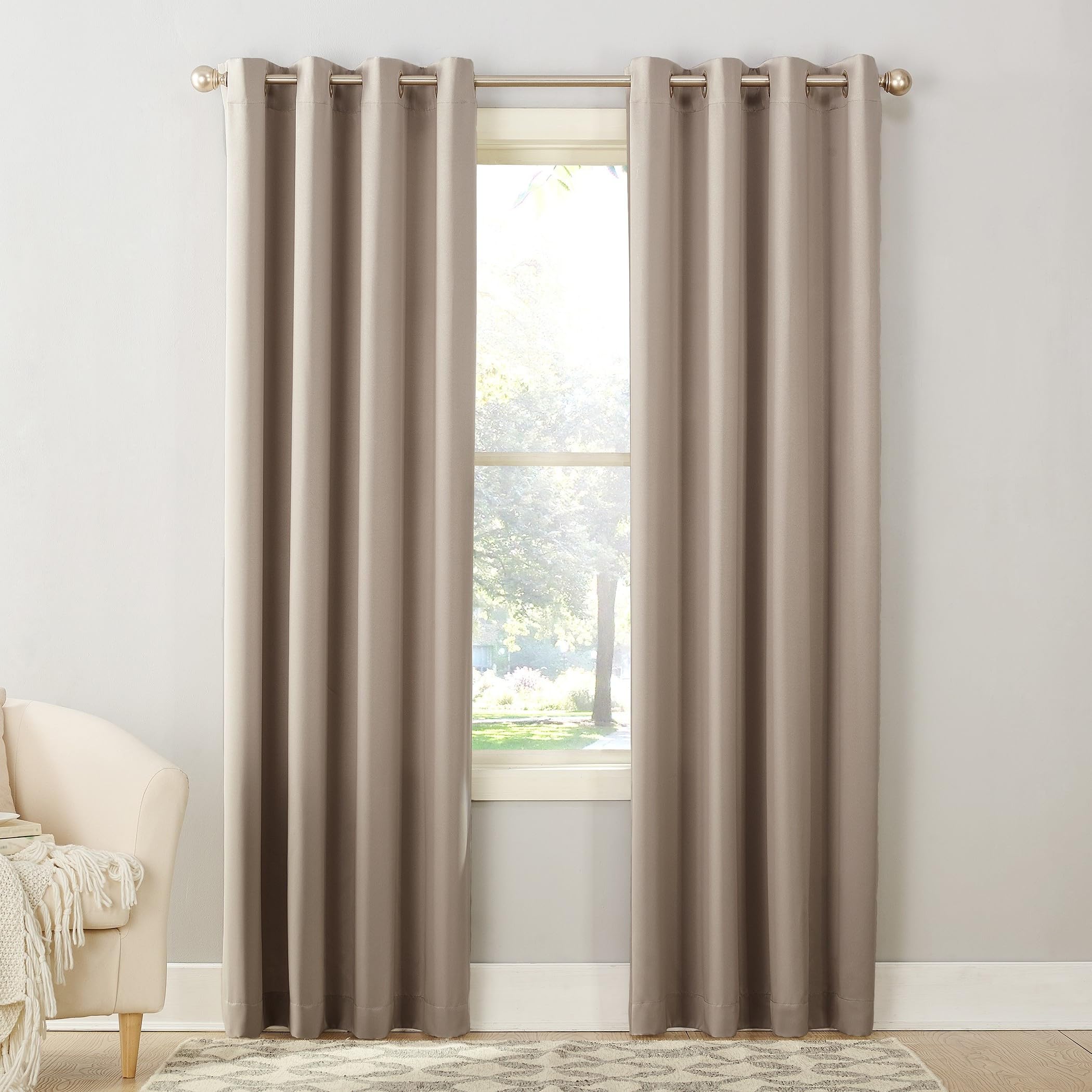 Sun Zero Barrow Energy Efficient Grommet Curtain Single Panel