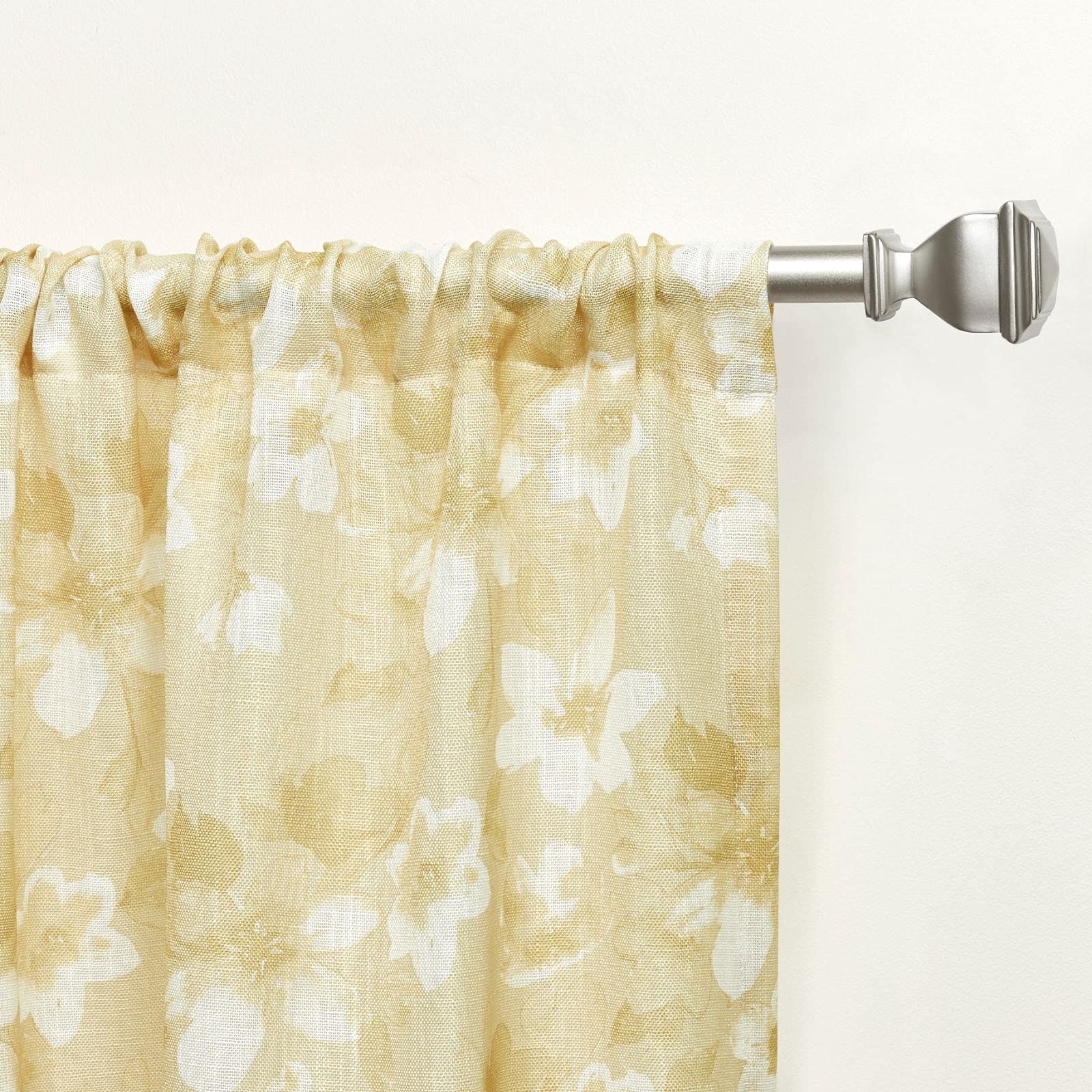 Nicole Miller New York Dara Light Filtering, Semi Sheer Rod Pocket Curtain Panels, 54"x63", Honey Gold, Set of 2