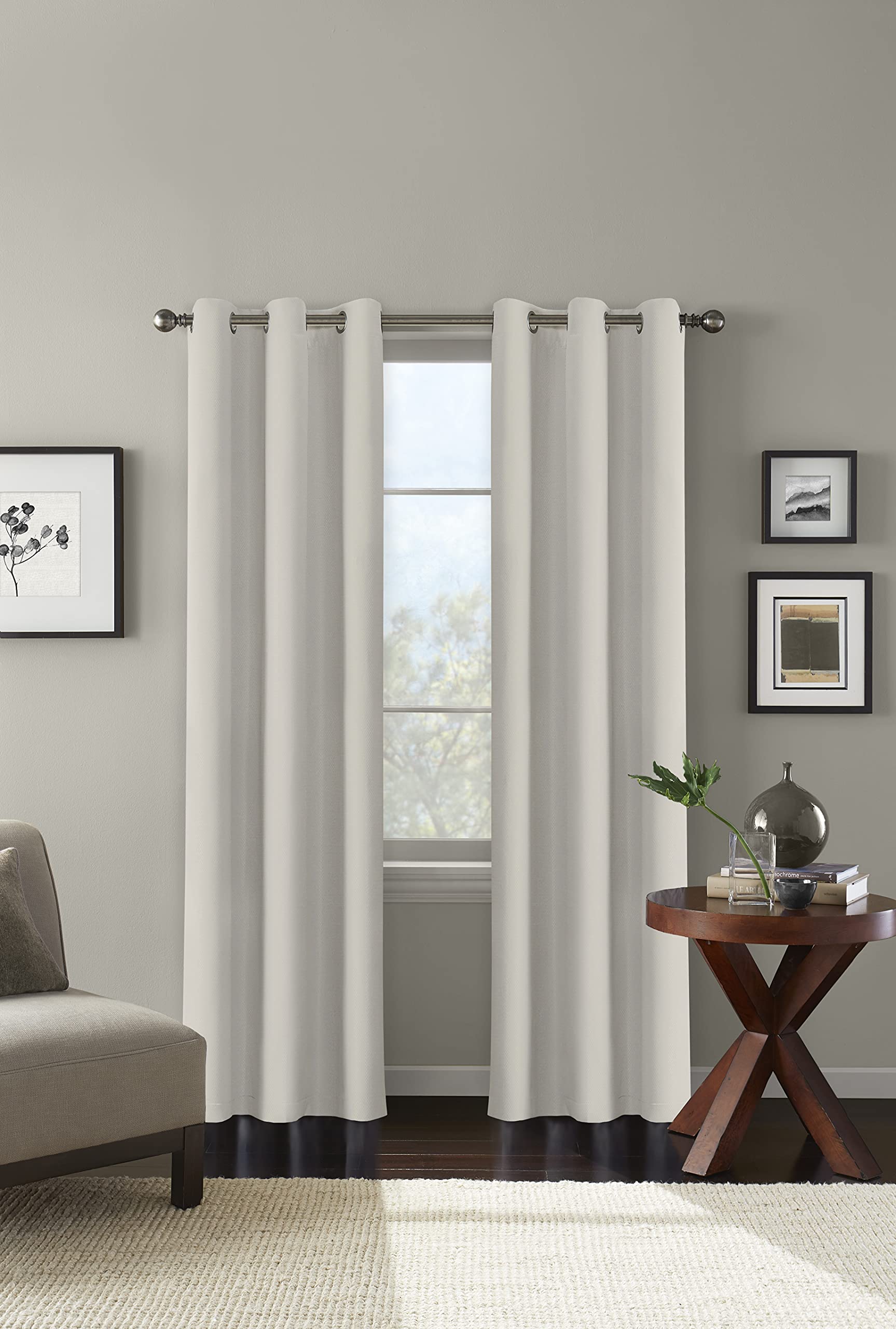 Almond-Milk Solid Grommet Blackout Curtain Liner- 42 in. W x 84 in. L