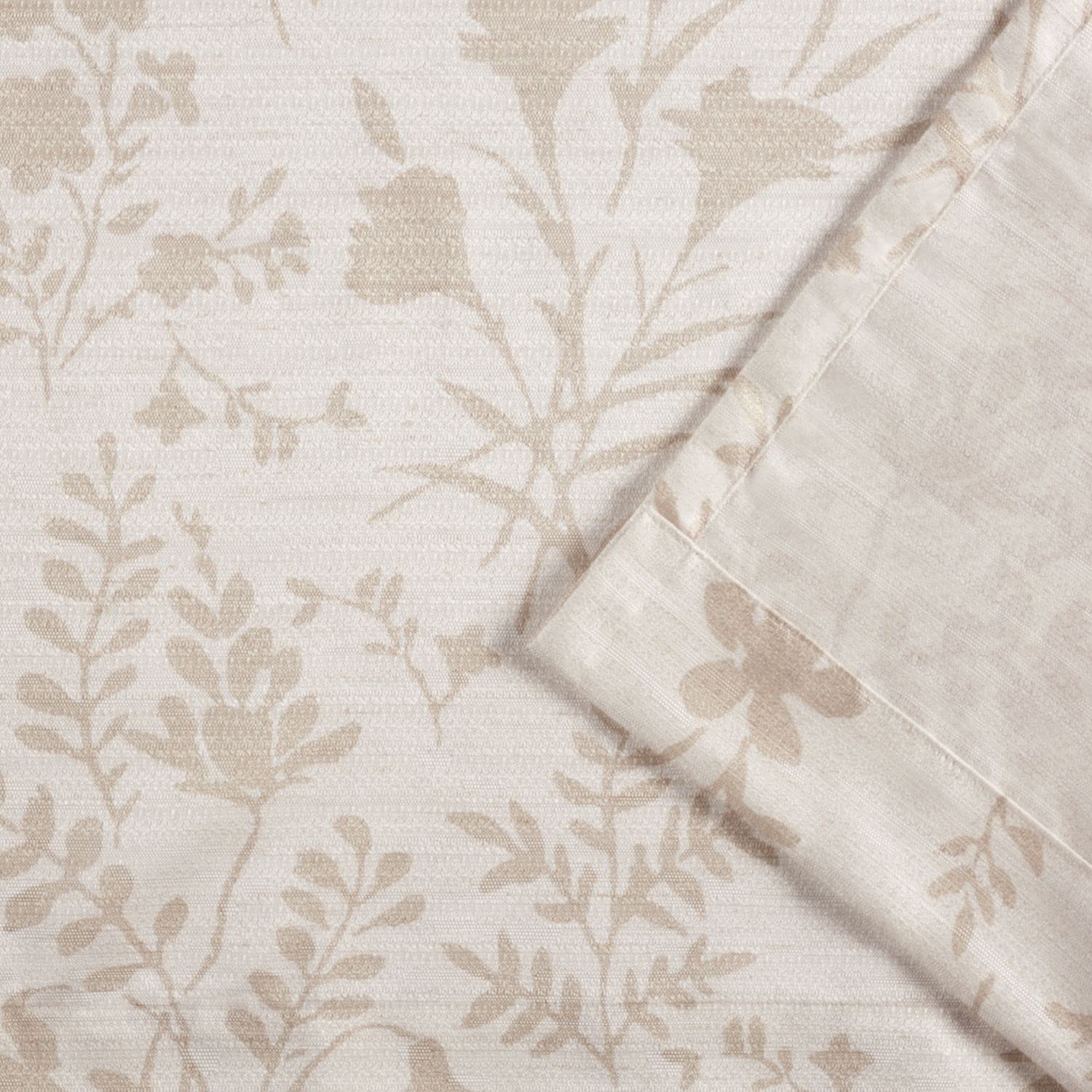 Exclusive Home Silhouette Floral Light Filtering Grommet Top Curtain Panel Pair, 54"x96", Natural, Set of 2