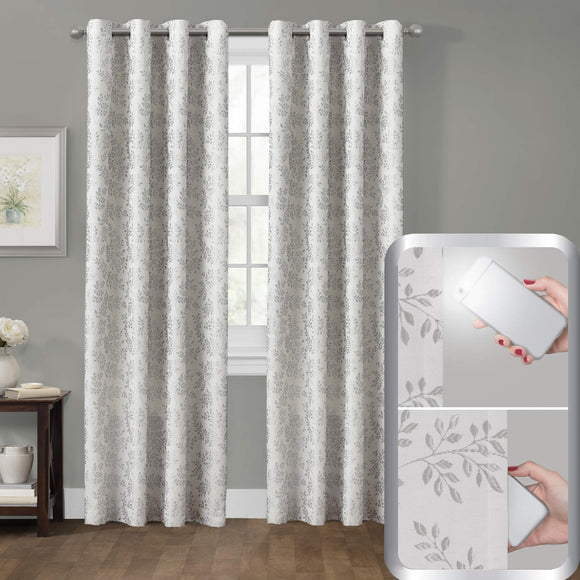 MAYTEX Smart Everly Blackout Window Curtain, 50 inches x 84 inches, Silver