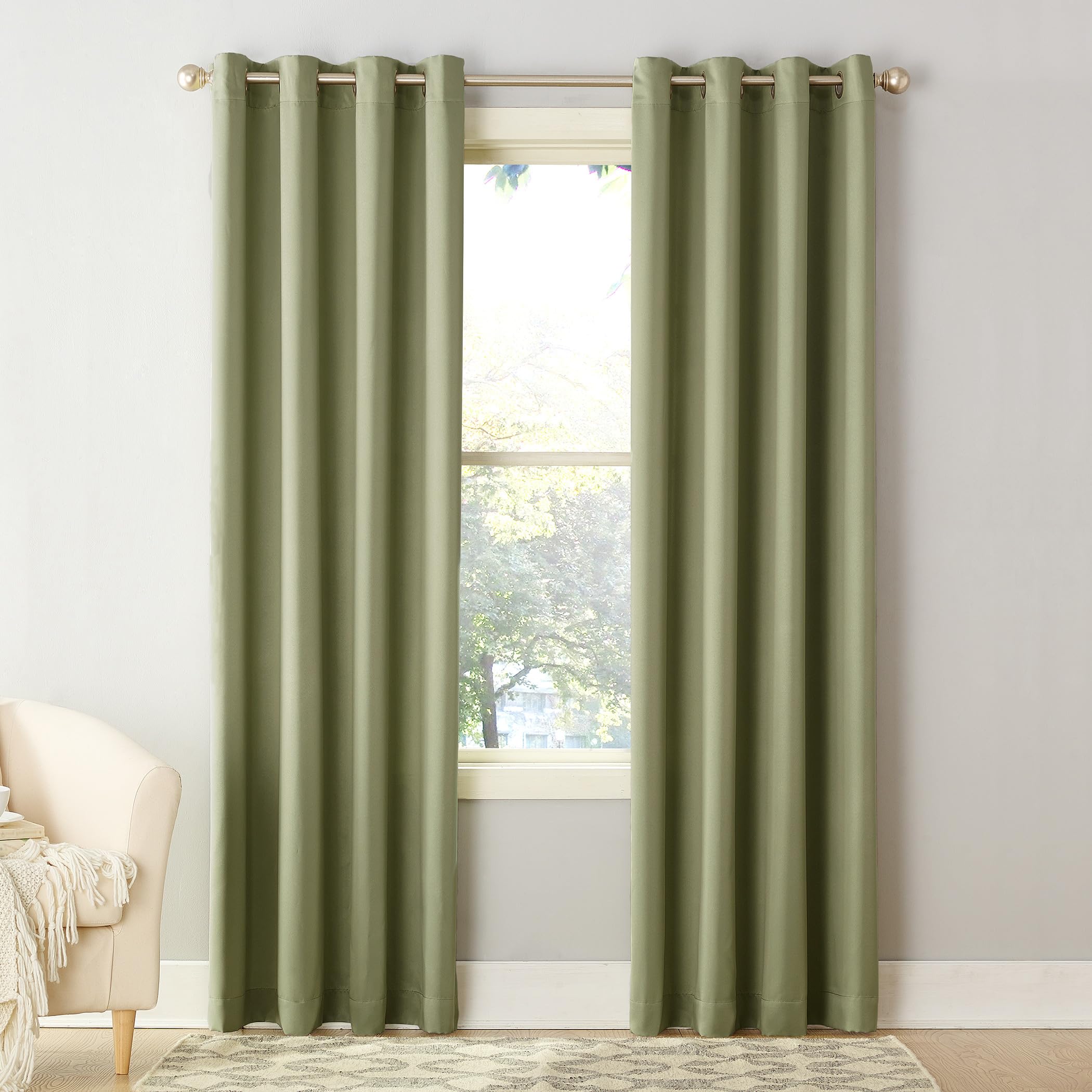 Sun Zero Barrow Energy Efficient Grommet Curtain Single Panel