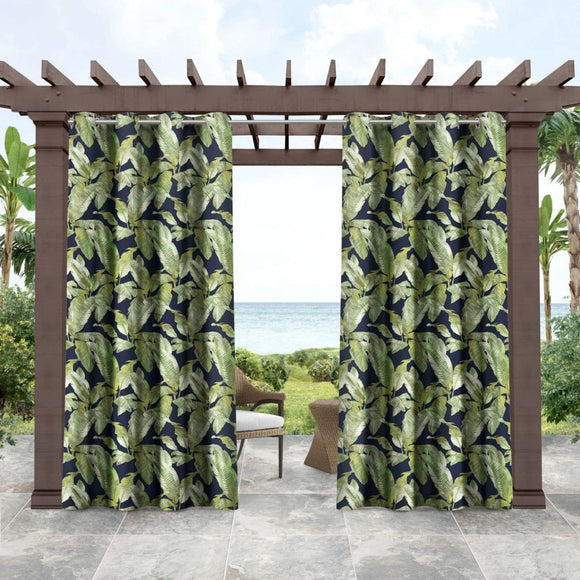 Tommy Bahama Indoor/Outdoor Island Palm Light Filtering Grommet Top Curtain Panel, 54