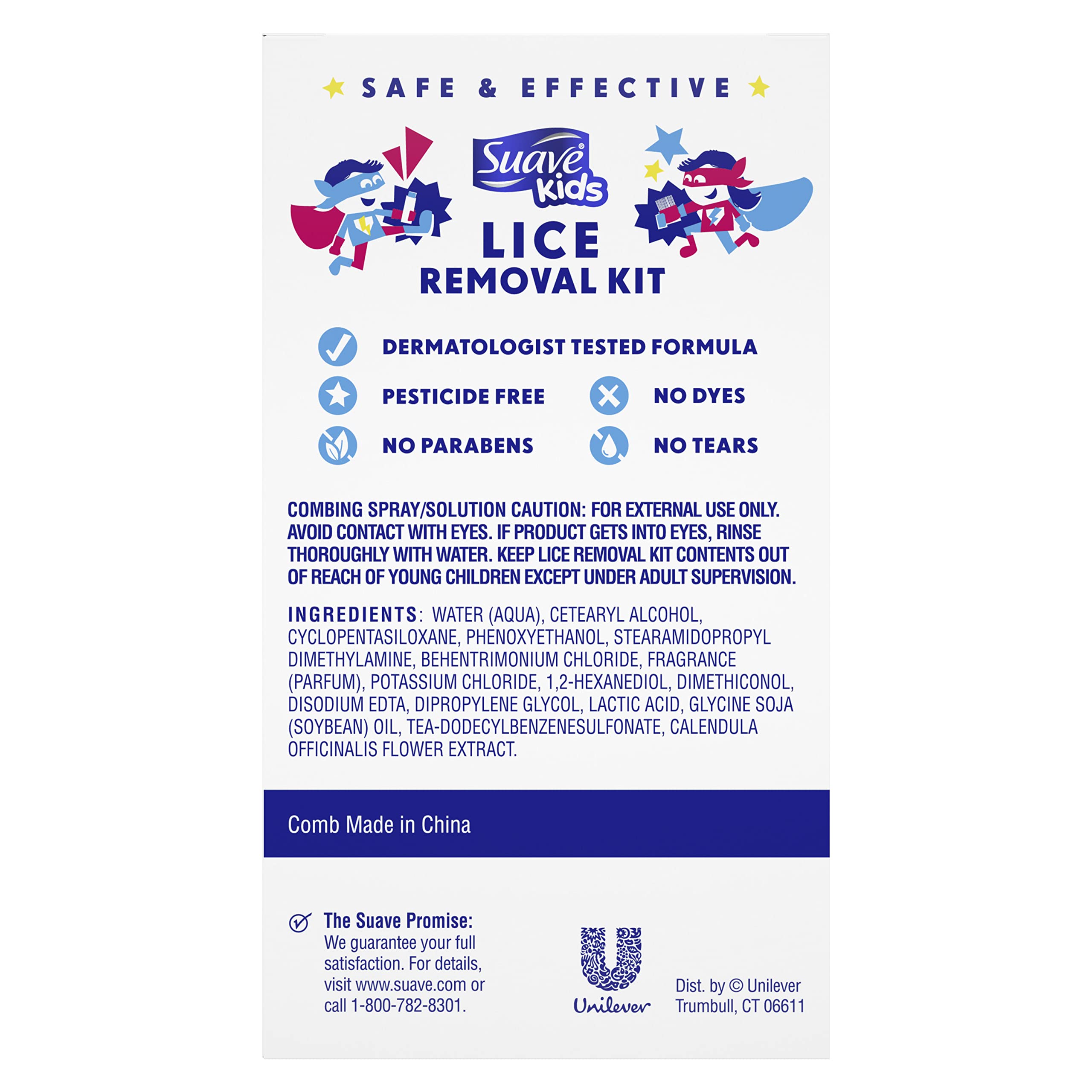 Suave Kids Head Lice Treatment - Lice Comb + Combing Solution for Eggs, Super Lice, and Lice Removal, 4 Oz (Pack of 2)