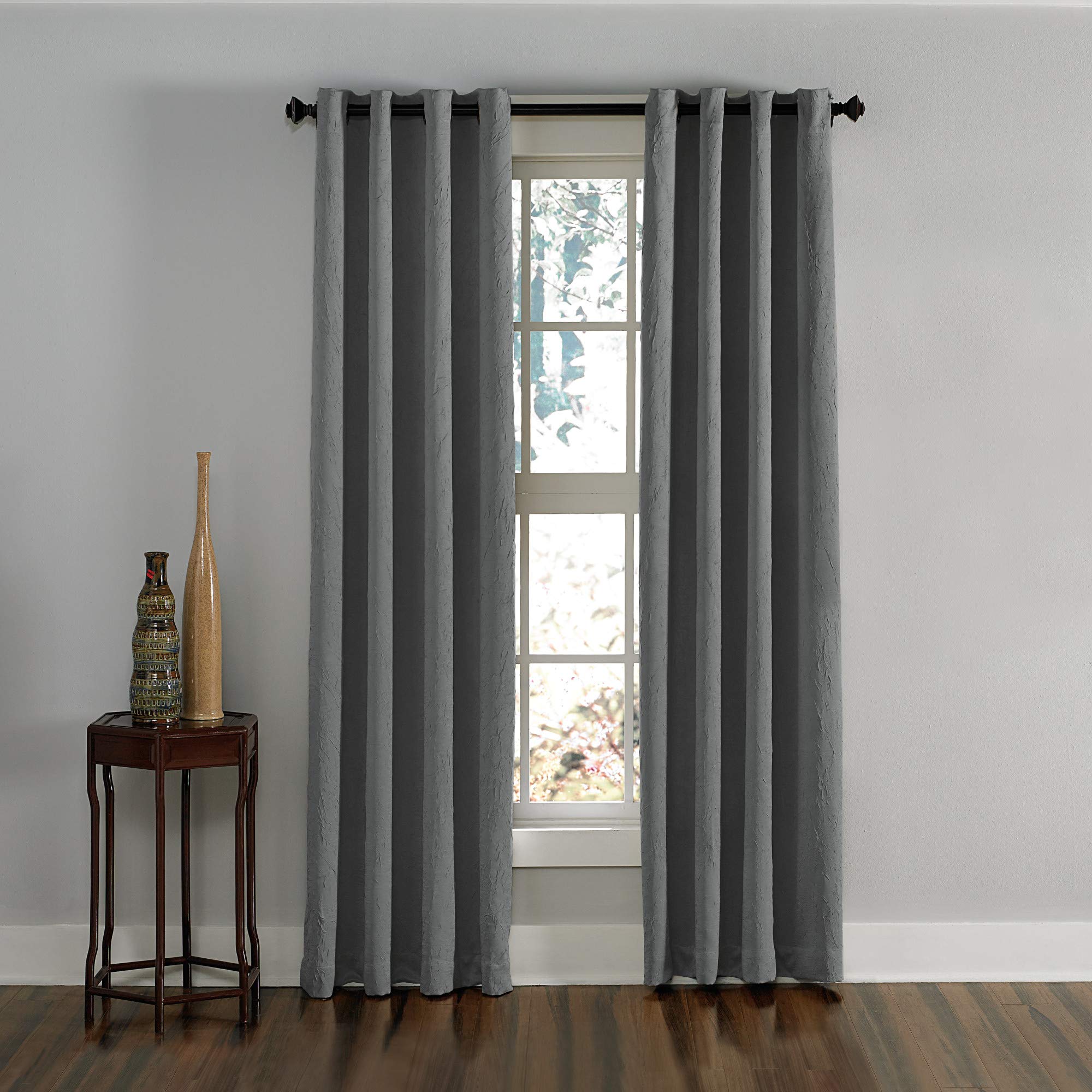 Curtainworks Lenox Grommet Curtain Panel, 50 x 63 in, Grey