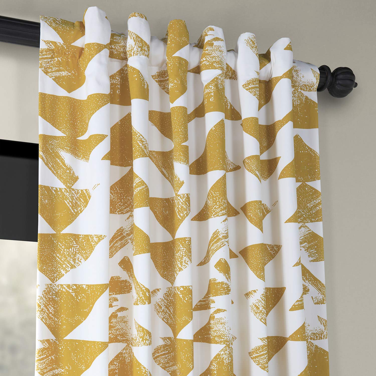 HPD Half Price Drapes Printed Cotton Twill Curtains For Room Décor 50 X 96 (1 Panel), PRTW-D35-96, Triad Gold