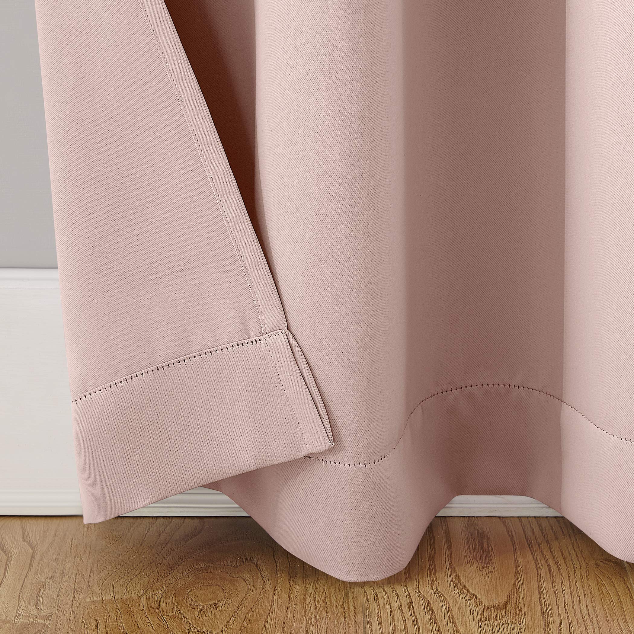 Sun Zero Riley Kids Bedroom Blackout Grommet Curtain Panel, 40" x 63", Blush Pink