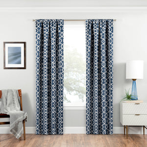 ECLIPSE - 16430037095IND Room Darkening Curtains for Bedroom - Isanti 37" x 95" Thermal Insulated Single Panel-Rod Pocket Light Blocking Curtains for Living Room, Indigo