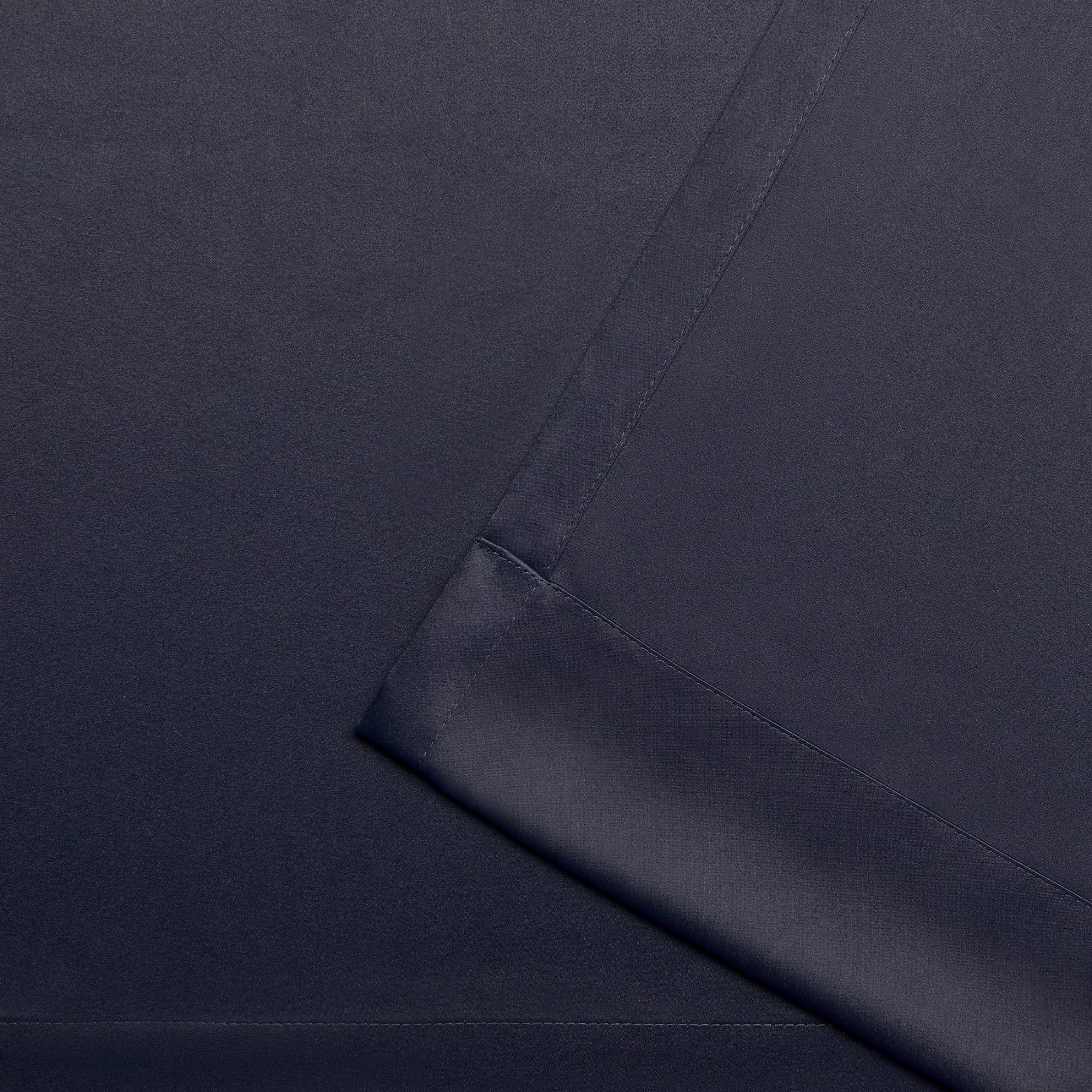 EXCLUSIVE HOME Academy Total Blackout Grommet Top Curtain Panel Pair, 52"x63", Navy