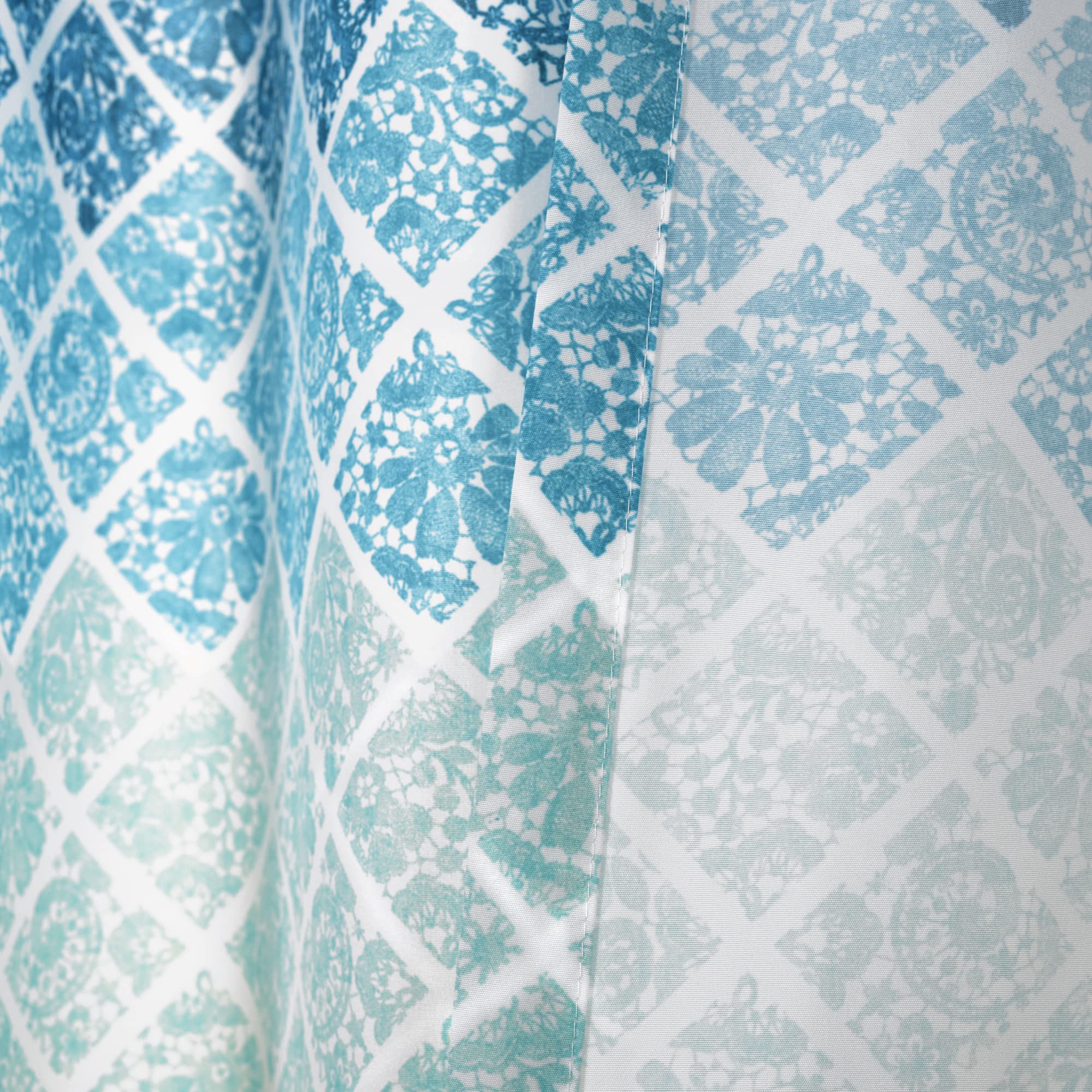 Lush Decor Medallion Ombre Window Curtain Panel Pair, 84" L x 52" W, Blue & Navy