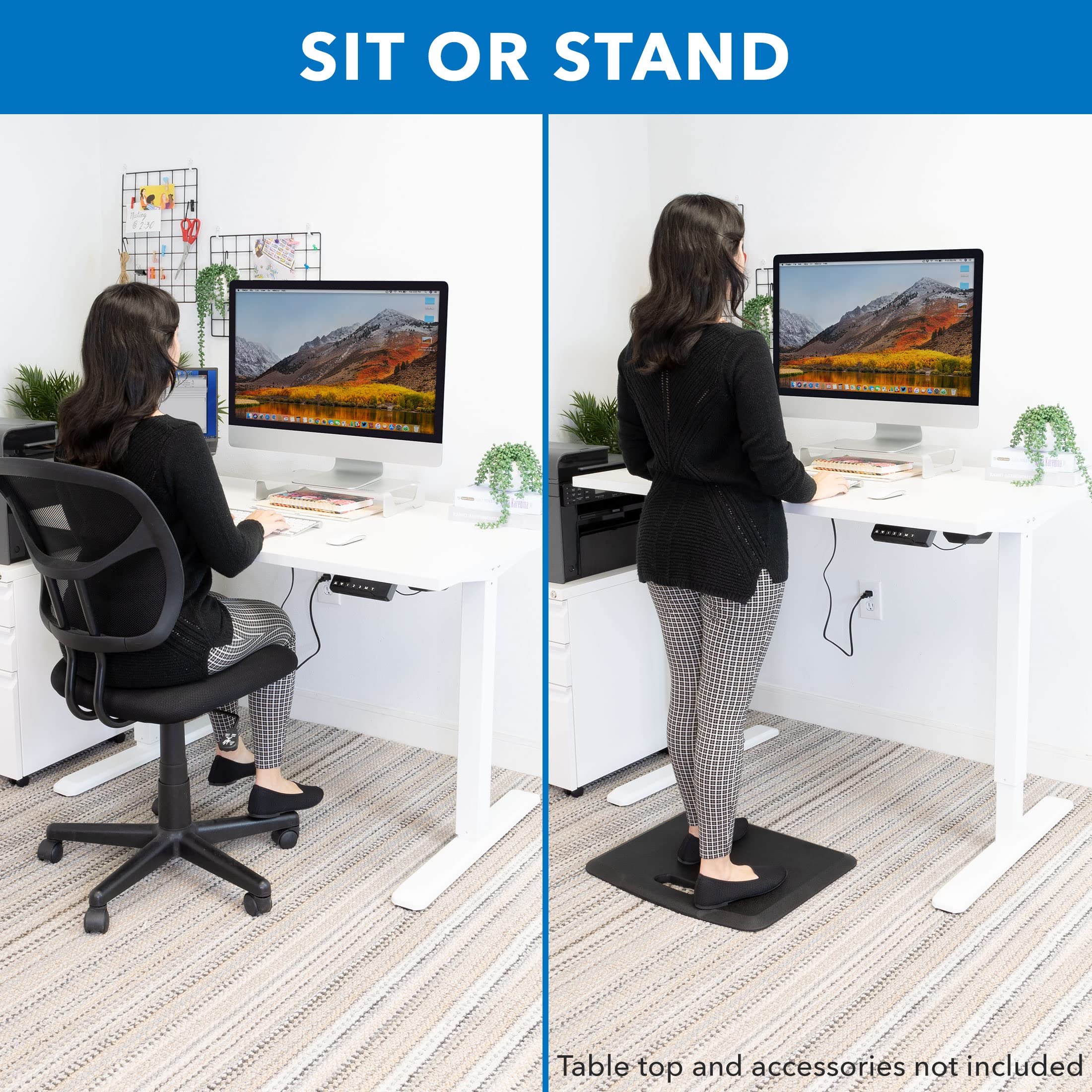 Mount-It! Electric Standing Desk Frame | Height Adjustable Motorized Sit Stand Desk Base with Controller | Single Motor Stand Up Ergonomic Workstation | Steel Legs | White