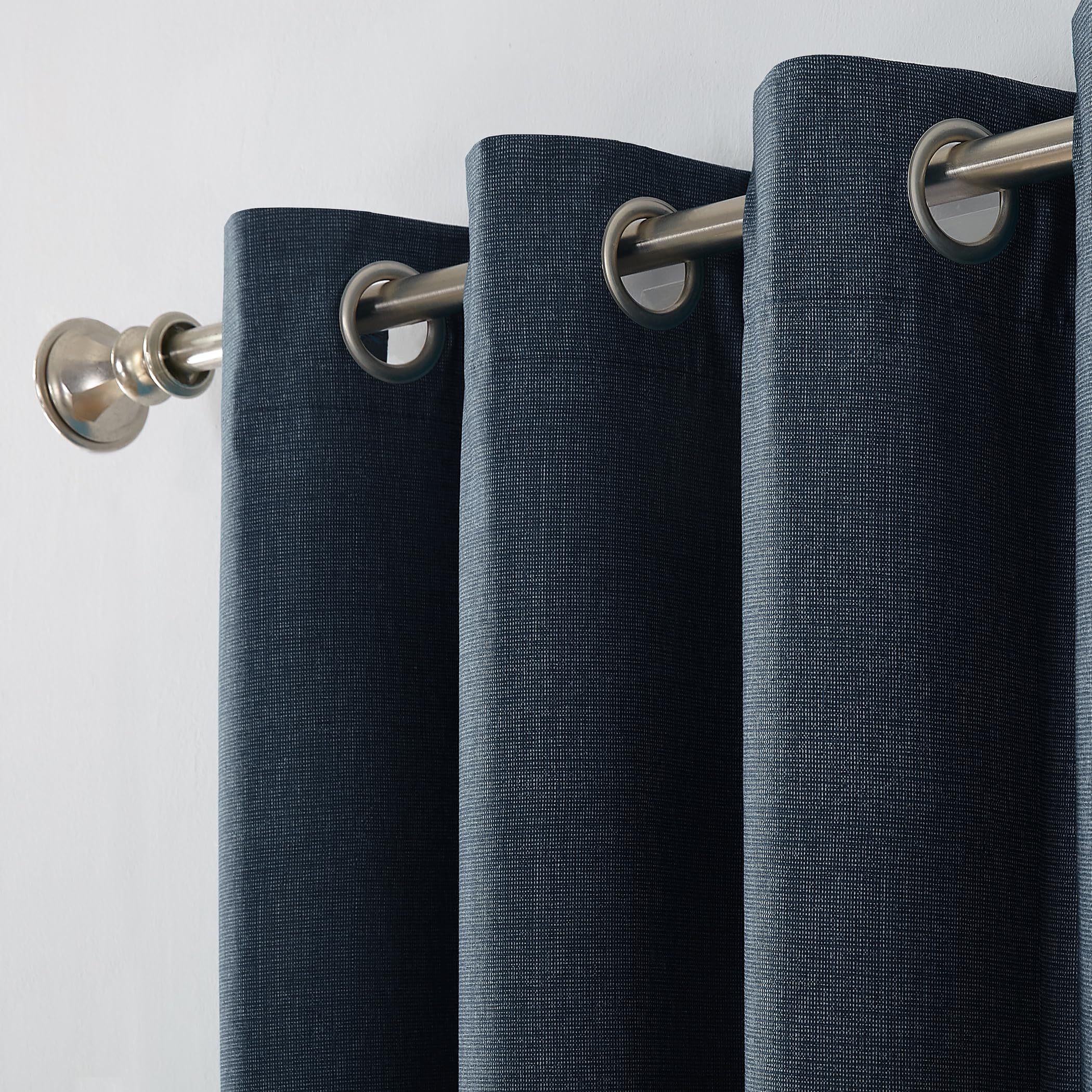 Sun Zero Columbia Thermal Insulated 100% Blackout Grommet Curtain Single Panel, 50" x 95", Navy Blue