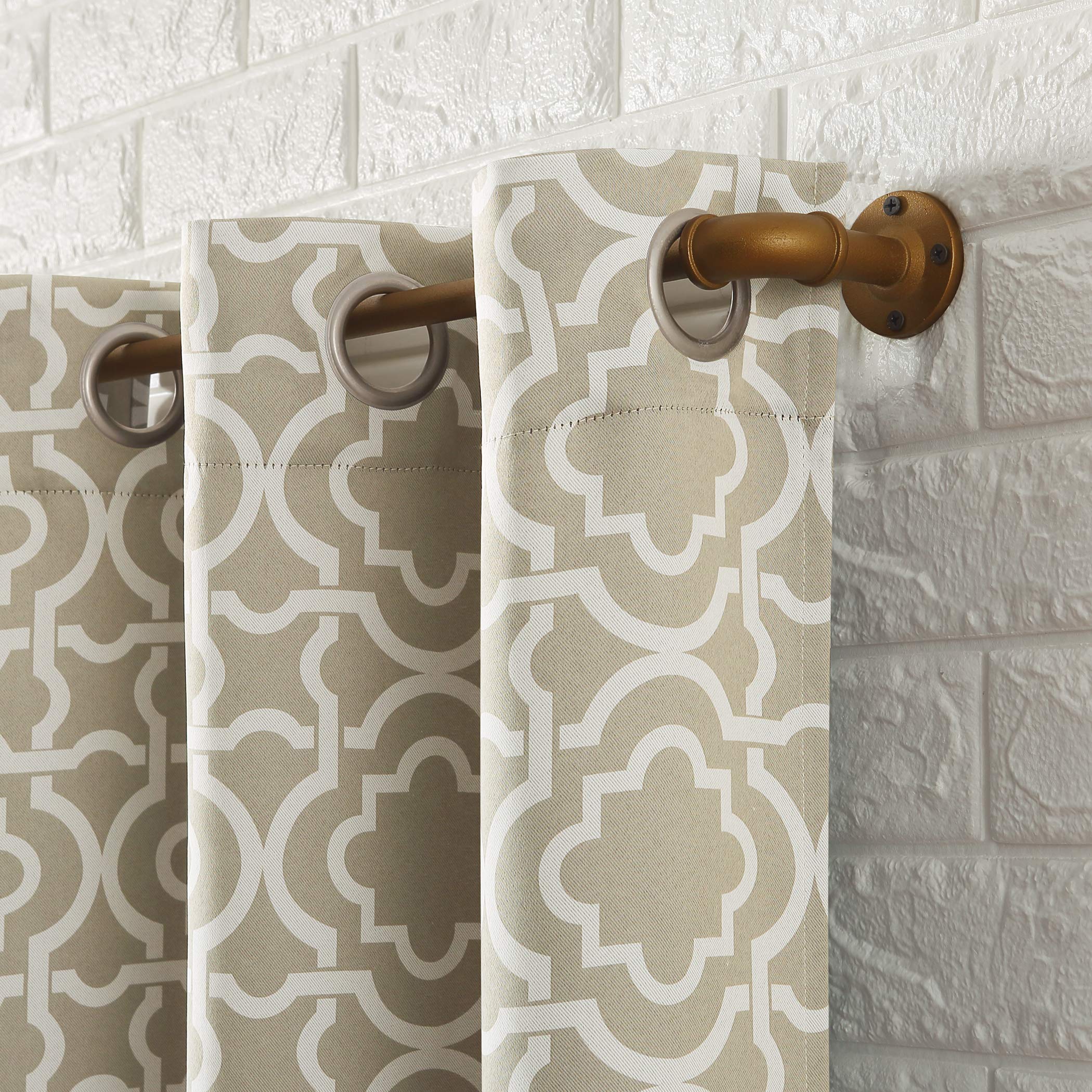 Sun Zero Barnett Trellis Blackout Grommet Curtain Panel, 40" x 95", Taupe