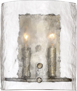 Quoizel FTS8802MM Fortress Wall Sconce, 2-Light, 120 Watts, Mottled Silver (10" H x 9" W)