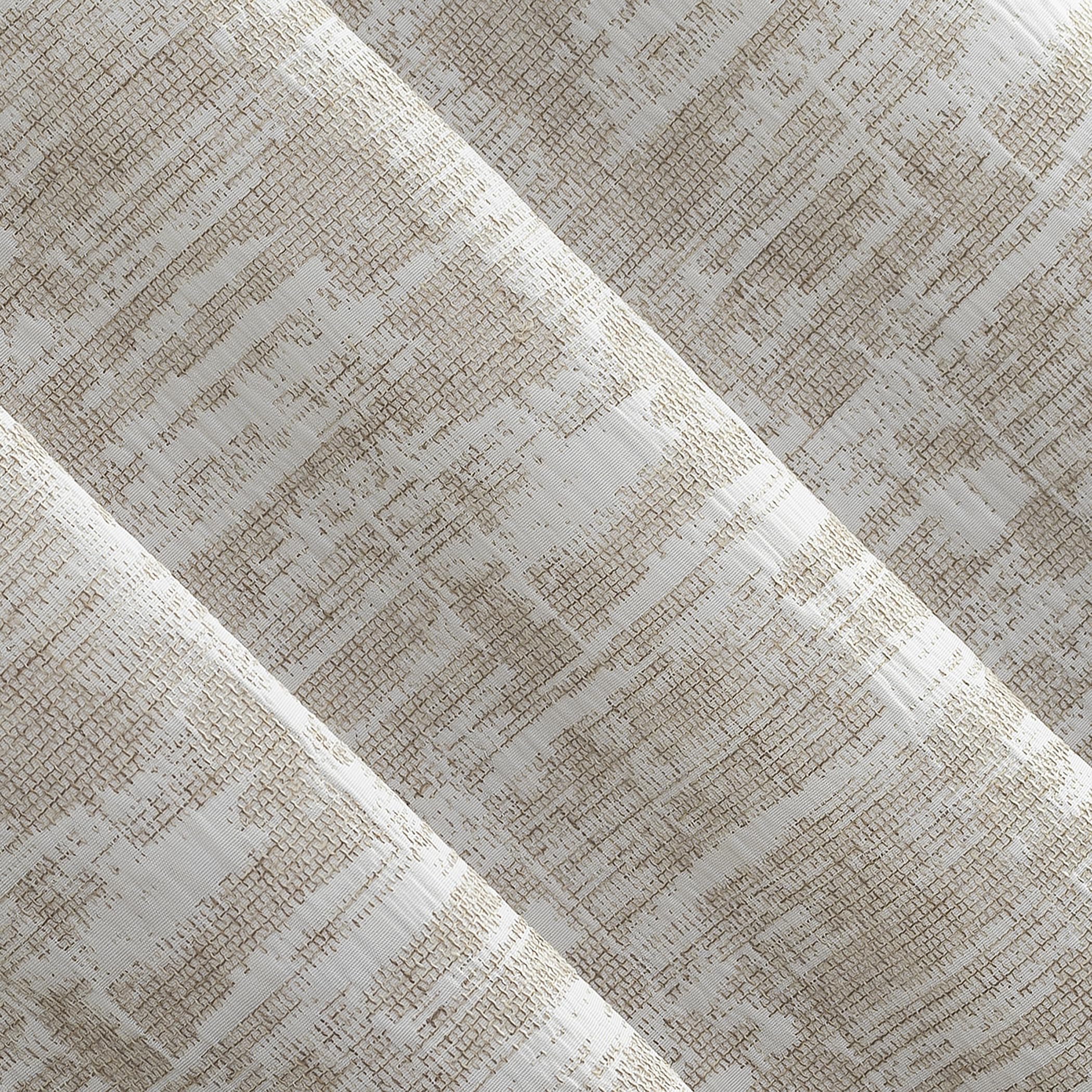 Sun Zero Parrish Distressed Grid Thermal Extreme Total Blackout Grommet Curtain Panel, 40" x 84", Stone