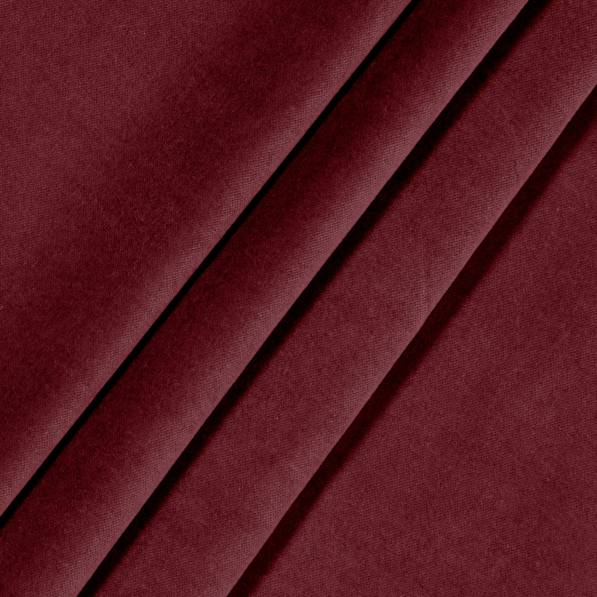 Eclipse Luxury Cotton Velvet 100% Blackout Rod Pocket Back Tab 96" x 50" Curtain Window Panel in Port