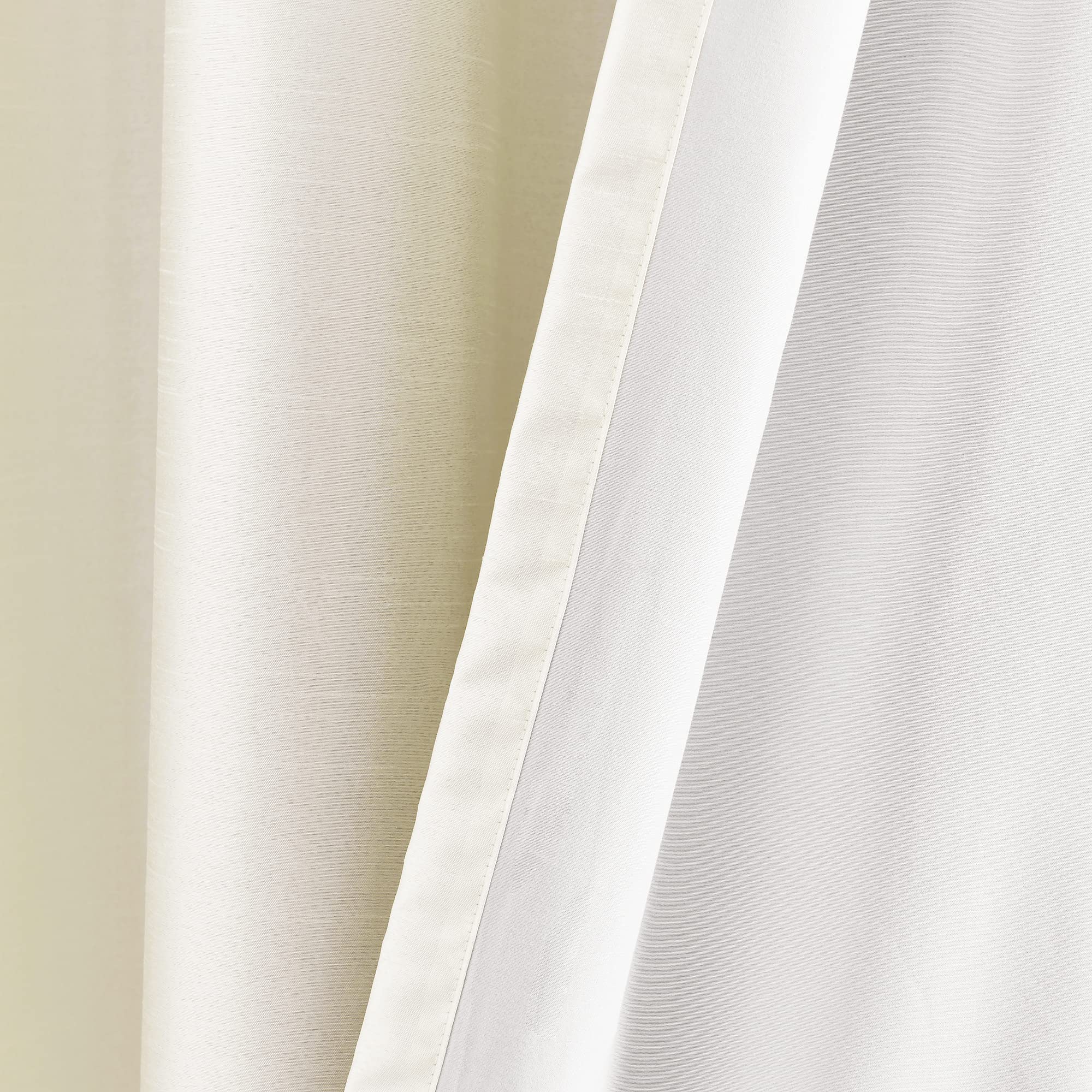 Lush Decor Insulated Grommet 100% Blackout Faux Silk Window Curtain Panel (Single Panel), 84" L x 52" W, Ivory