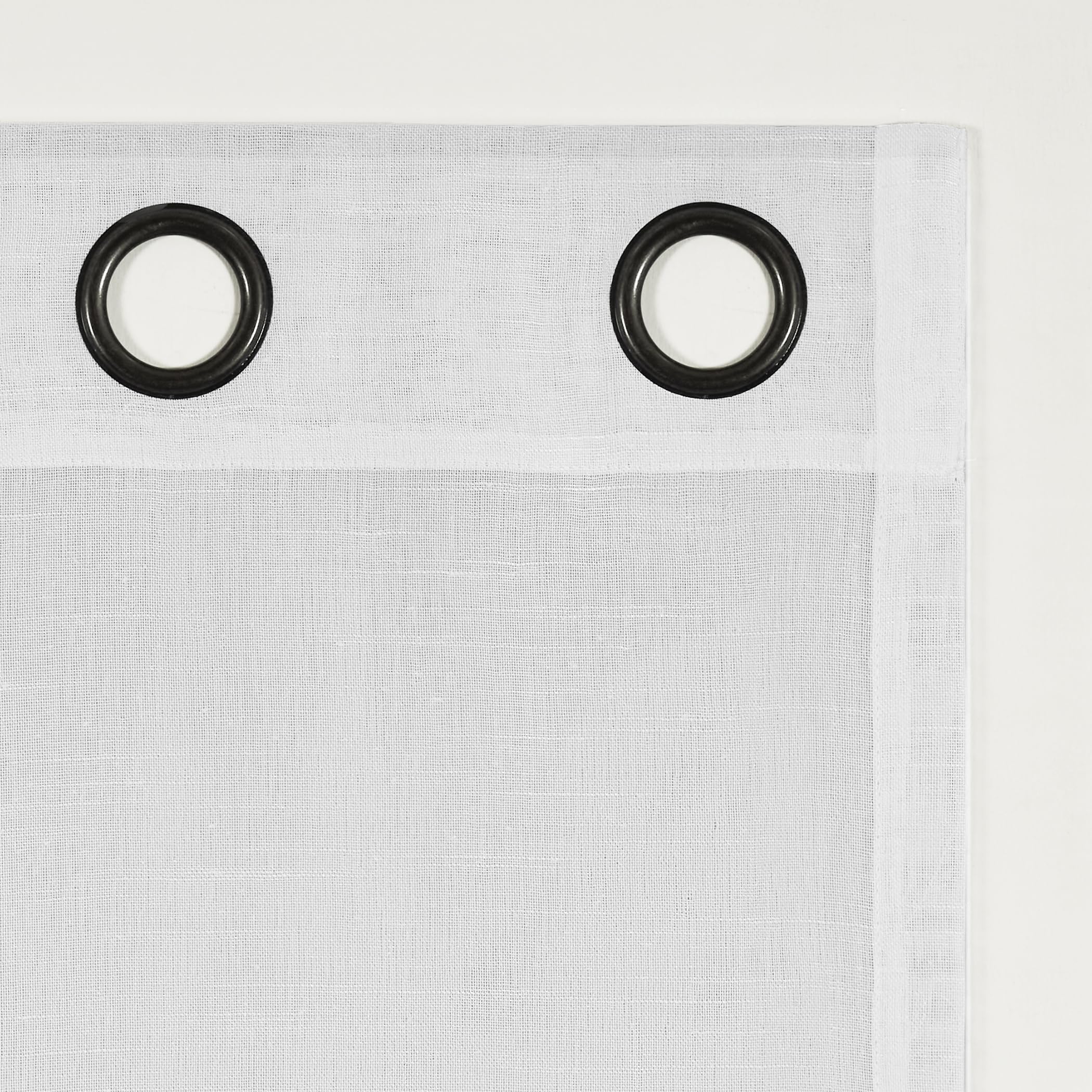 Archaeo Slub Textured Linen Blend Grommet Top Curtain, 52" W x 95" L, White