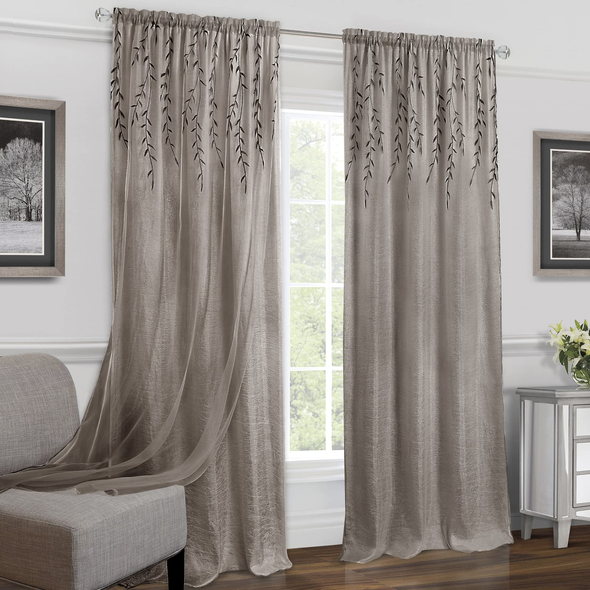 ACHIM Light Filtering Rod Pocket Panel Window Curtain - 63 Inch Length, 42 Inch Width - Toffee - Machine Washable Soft Polyester Drapes for Bedroom Living & Dining Room Home Decor