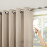 Sun Zero Barrow Energy Efficient Grommet Sliding Patio Door Curtain Panel, 100" x 84", Stone