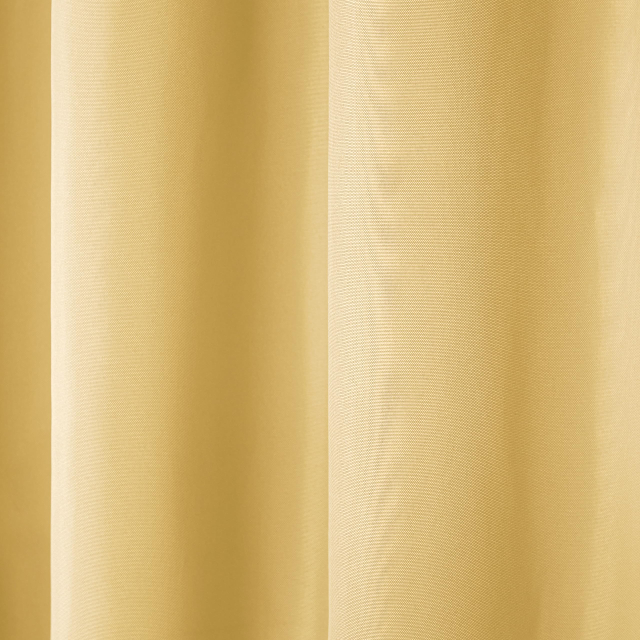 TOWN & COUNTRY BASICS Cabana Solid Heavyweight Indoor Outdoor Curtains, Light Filtering Opacity with Grommet Top, Water Repellent, 2-Pack Set, 54"x84", Sundress Yellow